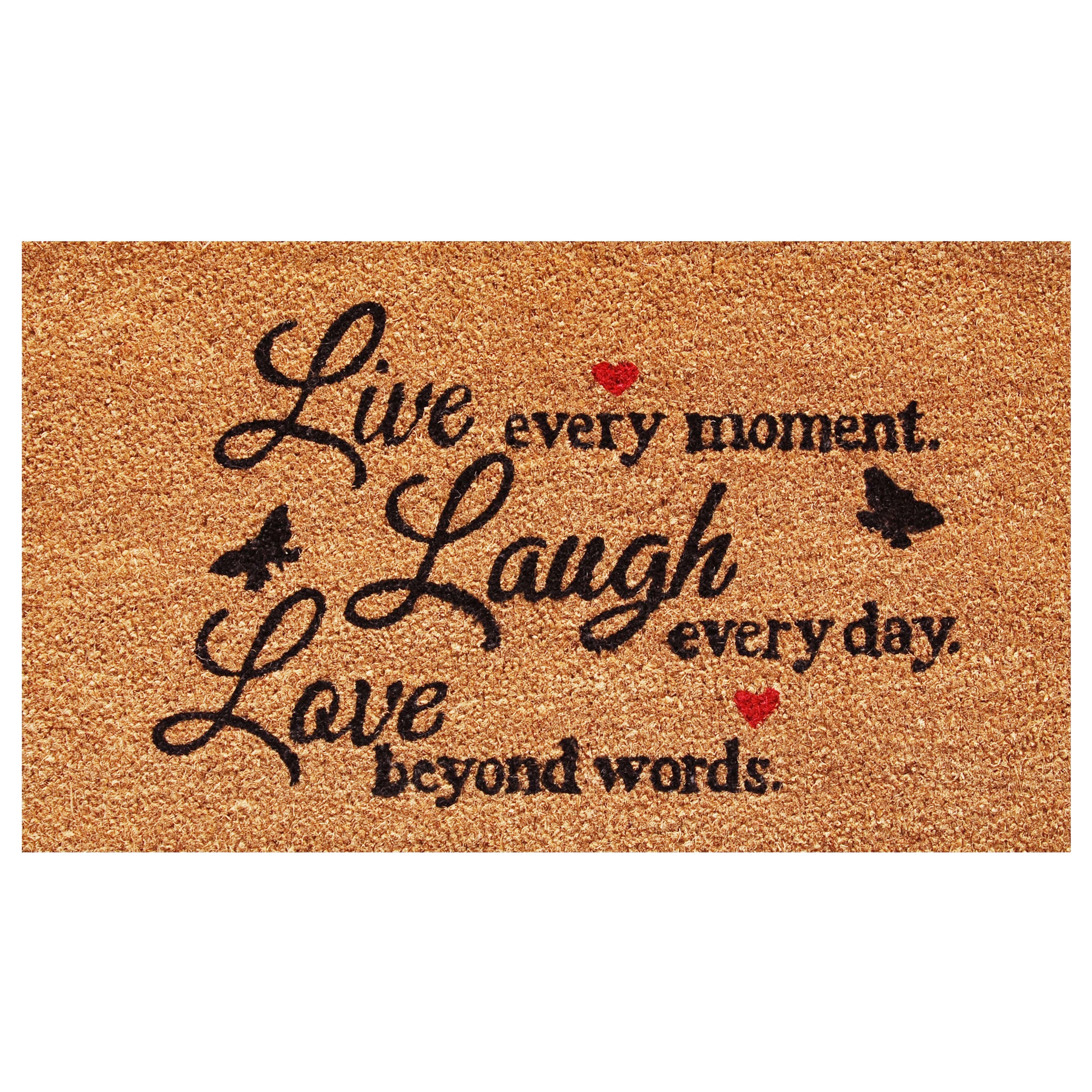 Live Laugh Love Coir Outdoor Welcome Doormat