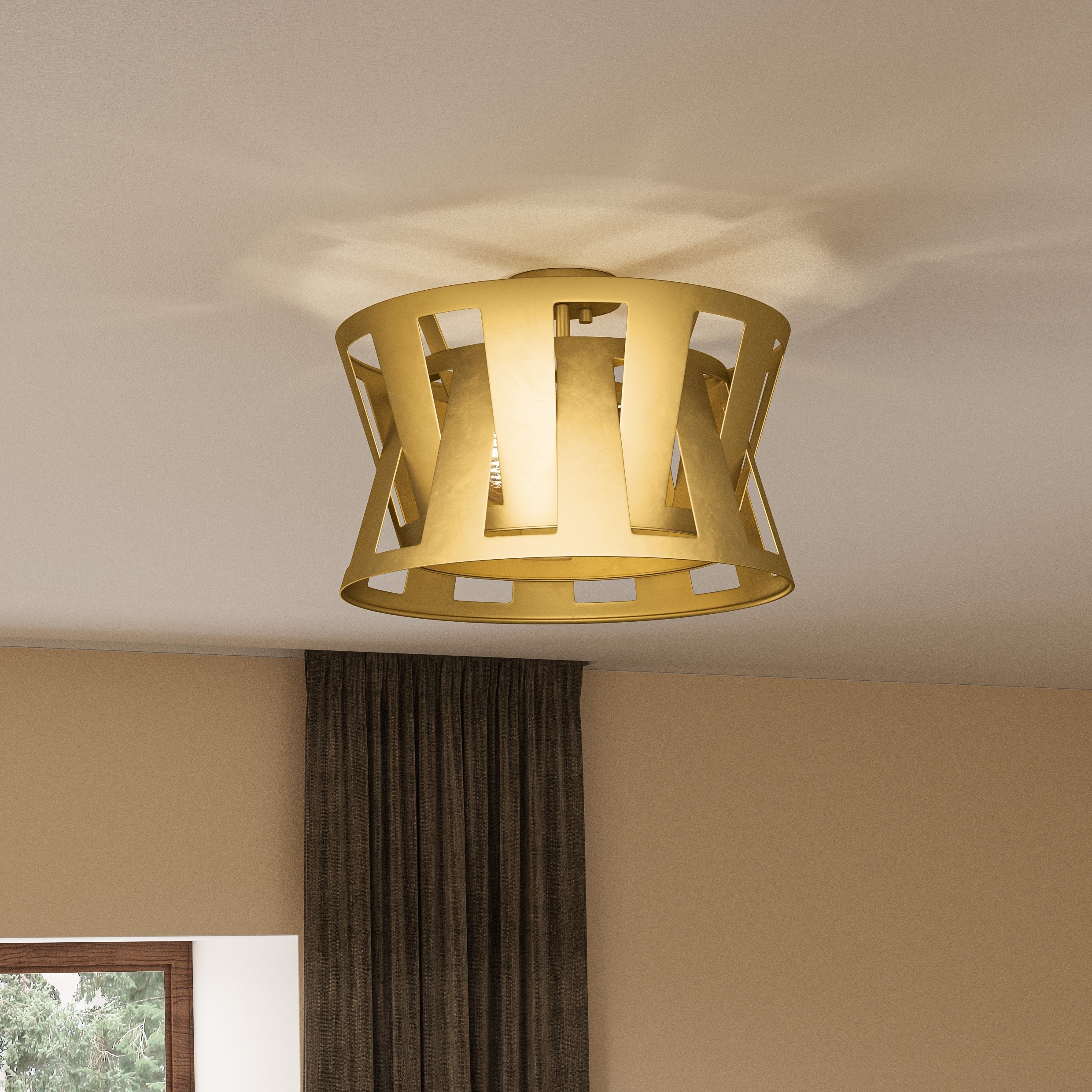 Quoizel QSF5640SGD Sage 3-Light 18-in Gold Semi mount light