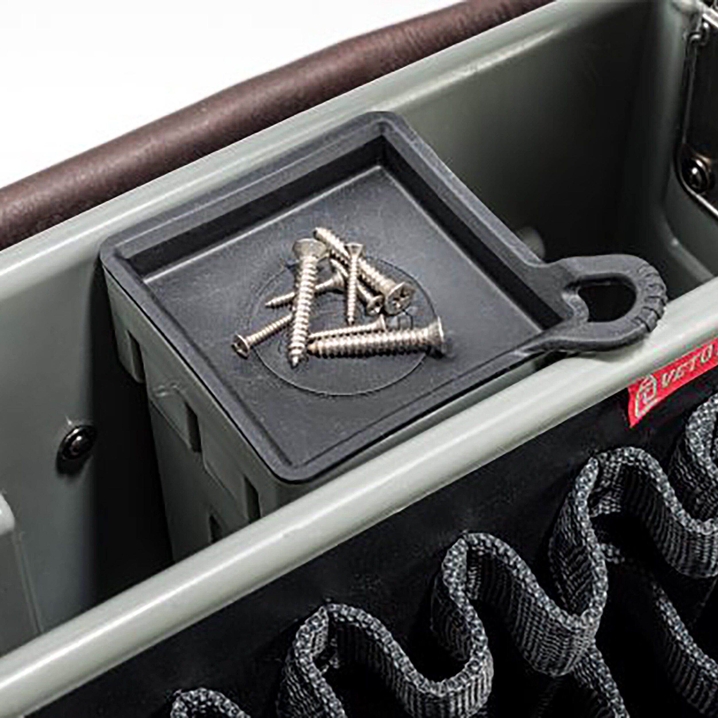Compact Black and Gray Nylon Tool Tote with Multiple Pockets