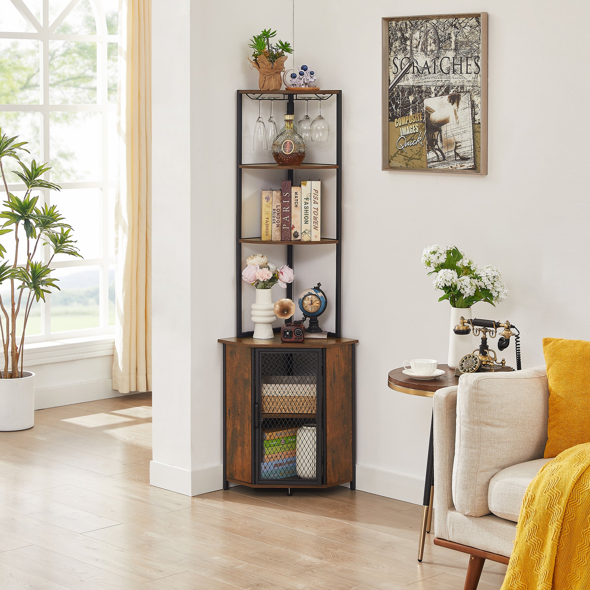 Vecelo LOE-XF-CS04-BRN bookcases - View #2