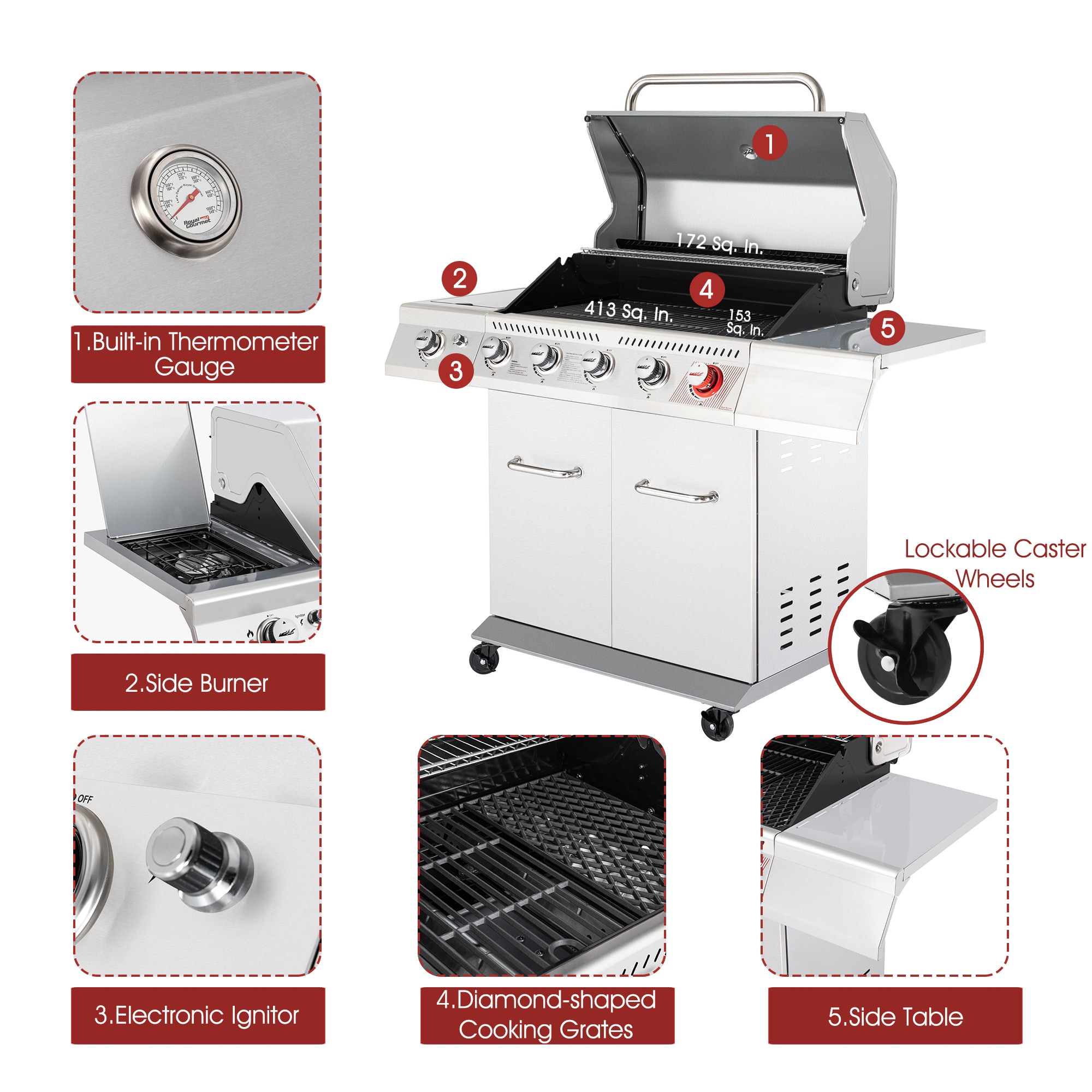Royal Gourmet GA5404S Gas-Grill - View #5