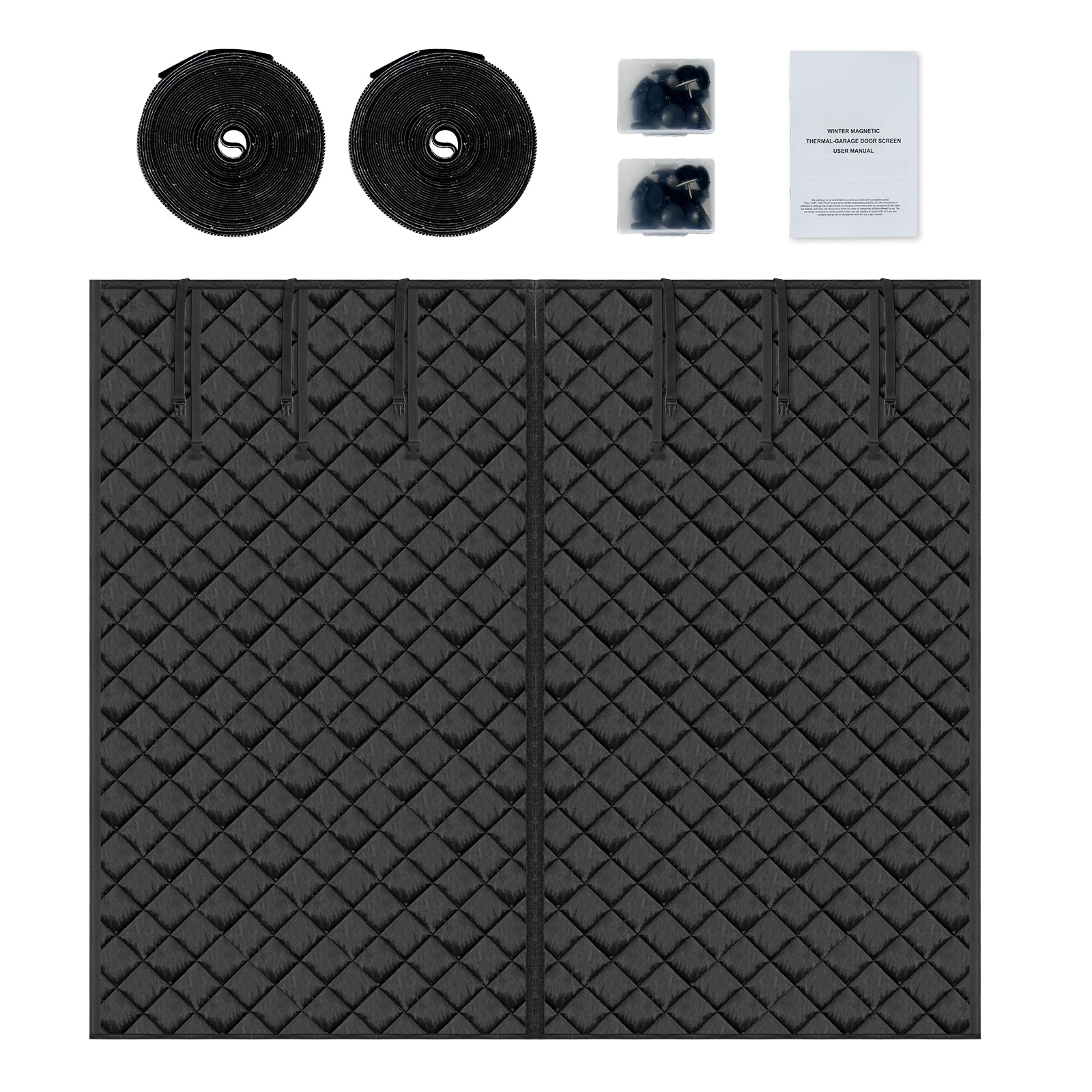 VEVOR Garage Door Screen for Winter 10x8FT Garage Door Insulation Kit Magnetic Thermal Insulated Door Curtain with 300D Oxford Fabric Heavy Duty Weighted Bottom Easy Assembly for Garage Door