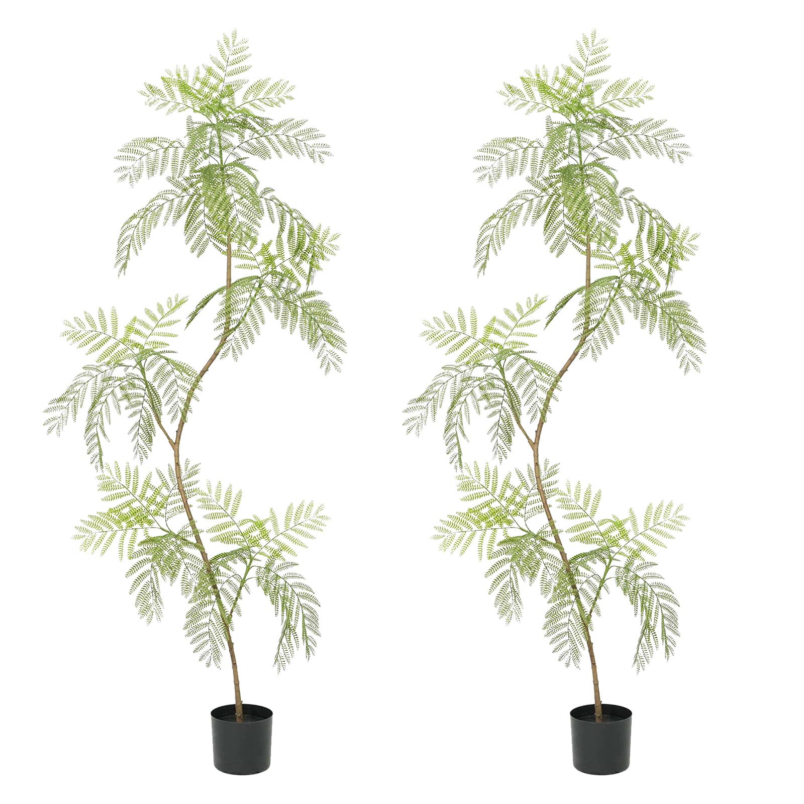 Armen Living WLS-FQZOL-VWGTCNQ8 2Pcs Artificial Tree Decoration Realistic Leaves And Adjustable Branches Lifelike Faux Tree Artificial Jacaranda Trees For Home Indoor Decor
