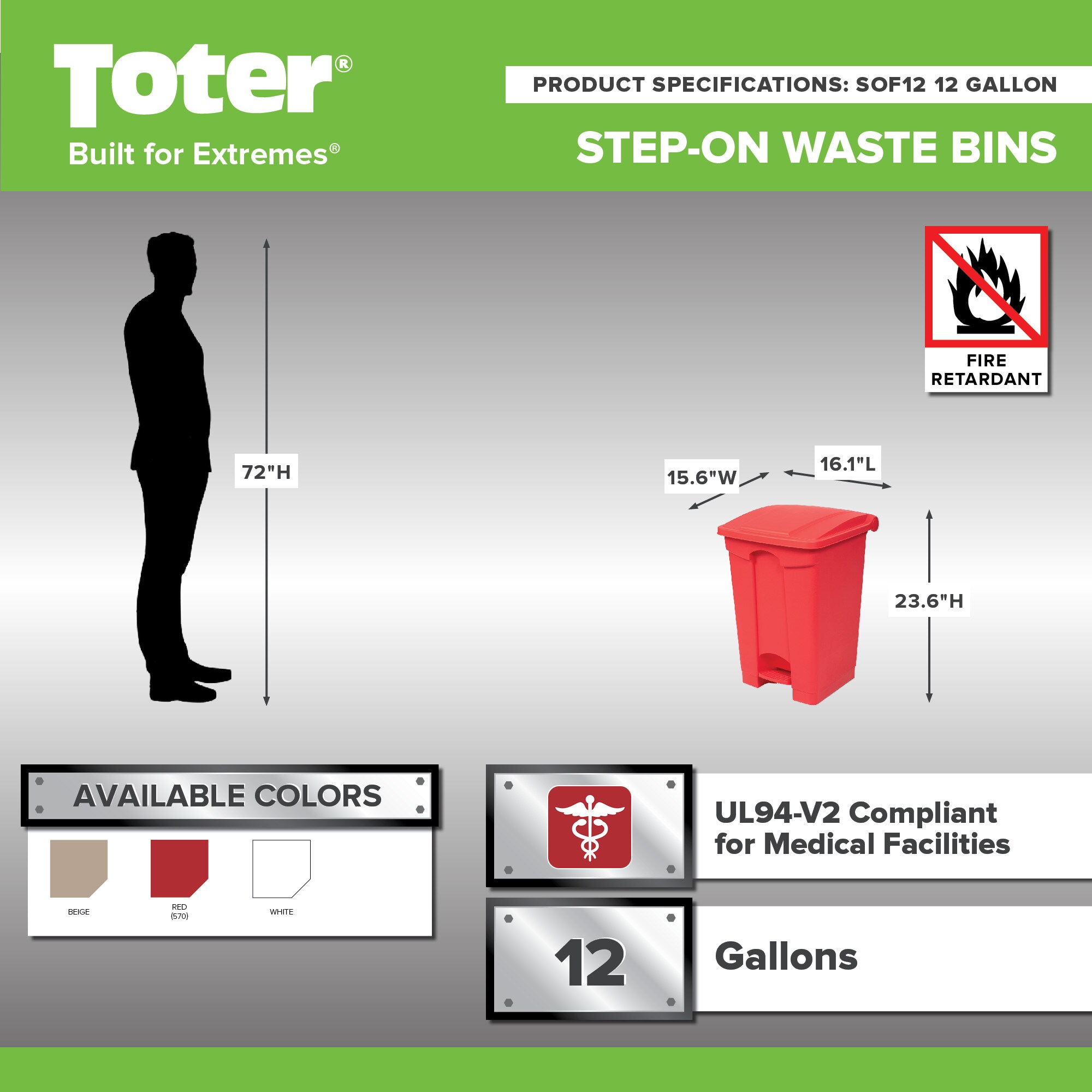 Medium (7-12 Gallons) Trash Cans at