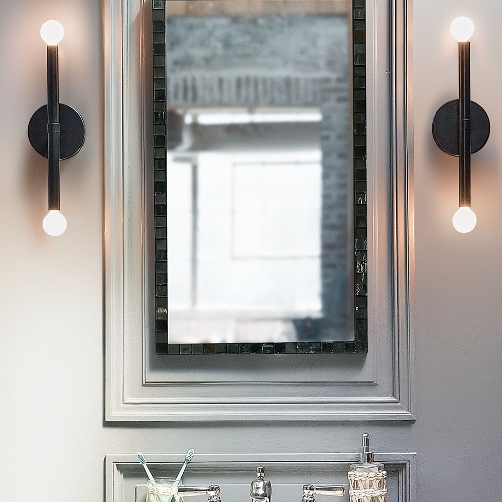 Millie 14" Black Steel Dimmable Cylinder Wall Sconce