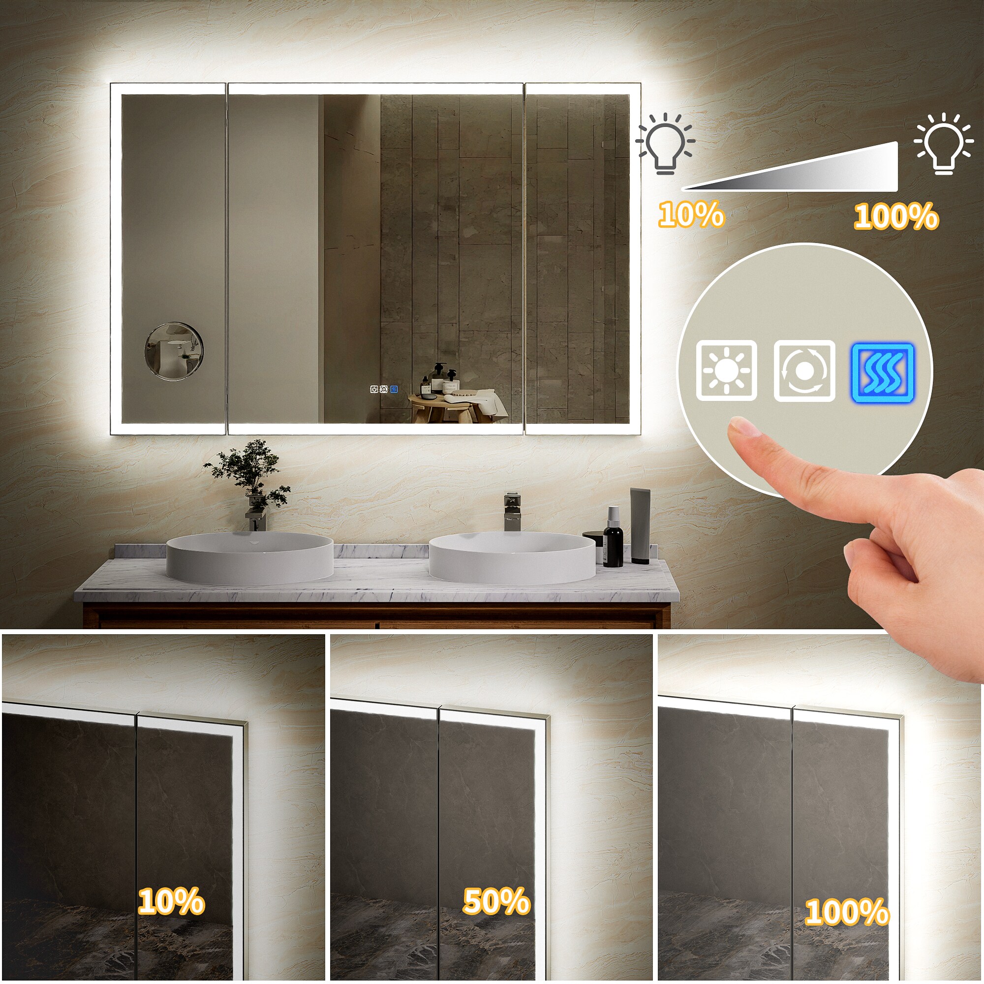WELLFOR EX-TF3696 Framed-Bath-Mirrors - View #4