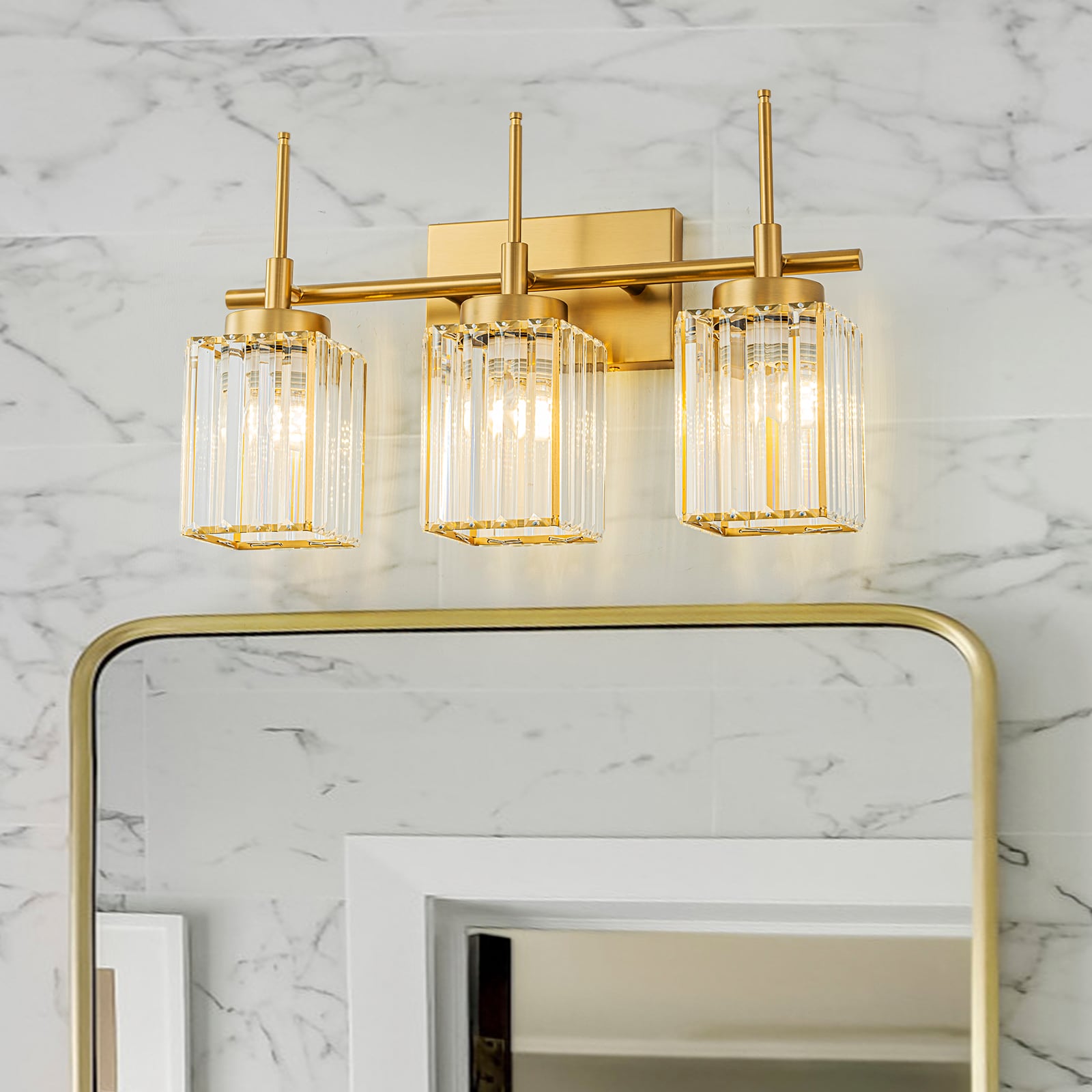 EDISLIVE Y81010000058538 19.7-in 3 -Light Gold Modern/contemporary Vanity light