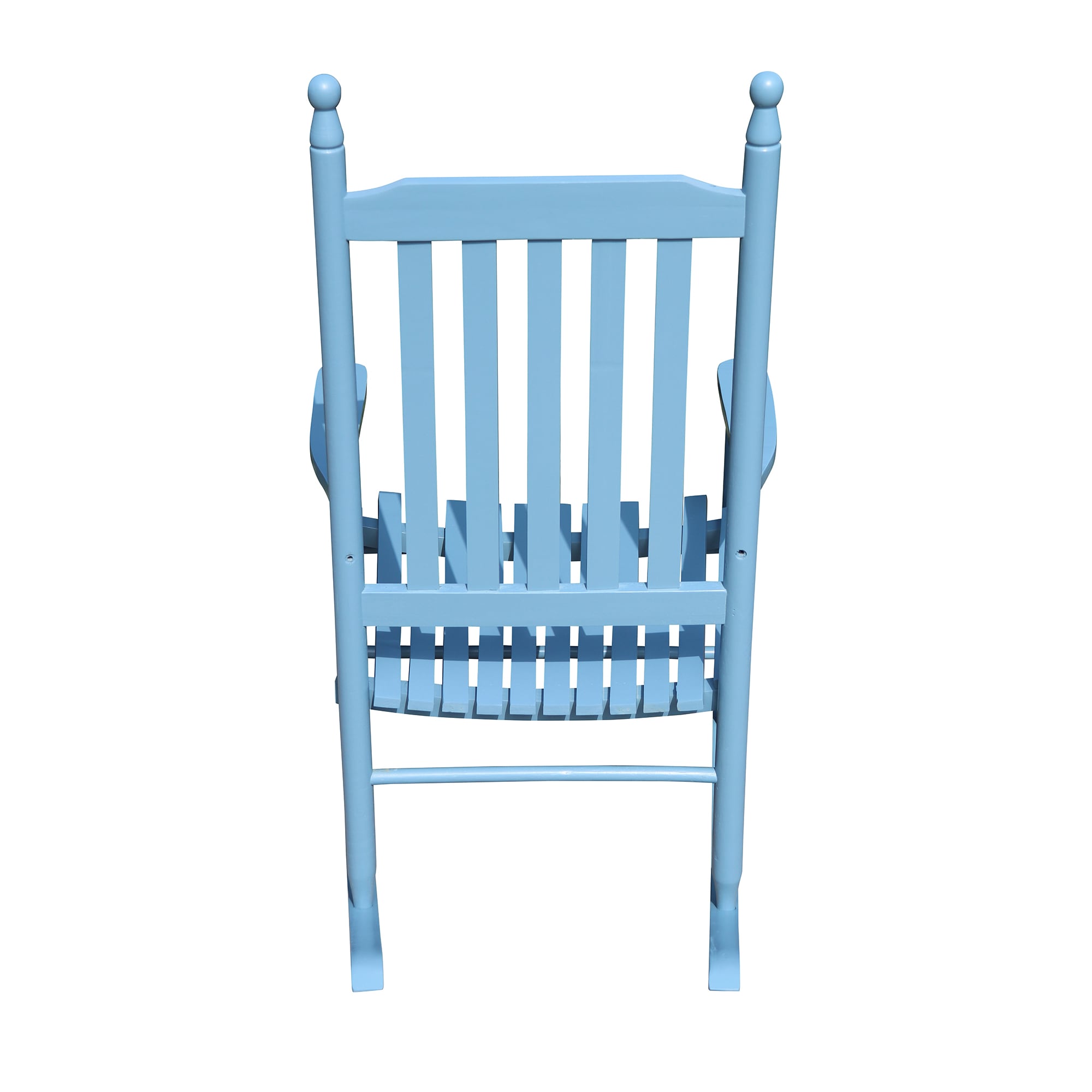Blue Solid Wood Outdoor Rocking Chair with Arms