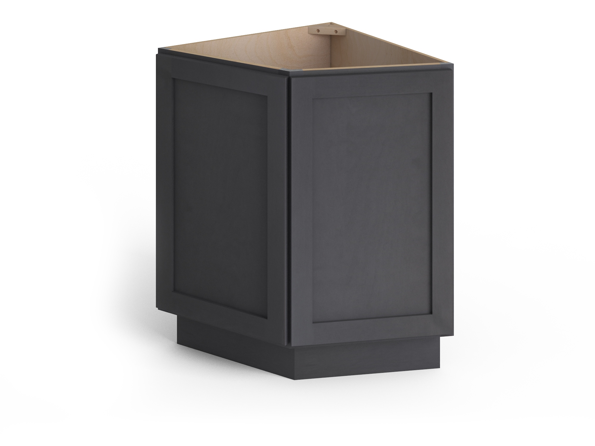 Valleywood Cabinetry Proper Gray 24-in W x 34.5-in H x 24-in D Proper Gray Birch Diagonal Corner Base Ready To Assemble Plywood Cabinet (Flat Panel Shaker Style)