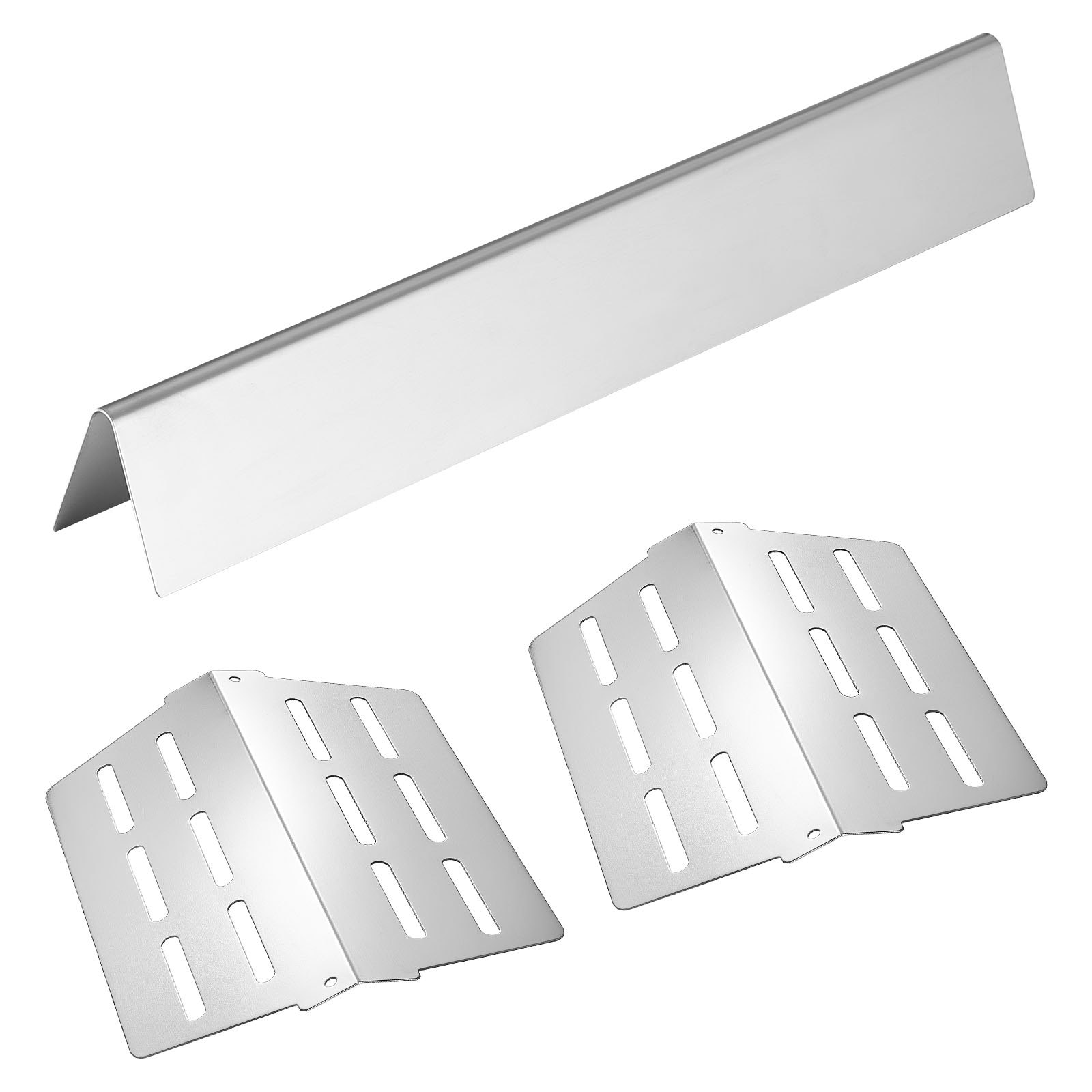 Mecale 17-in Flavorizer Bars and Heat Plates 7-Pack for Weber Genesis 300 Series Stainless Steel Silver