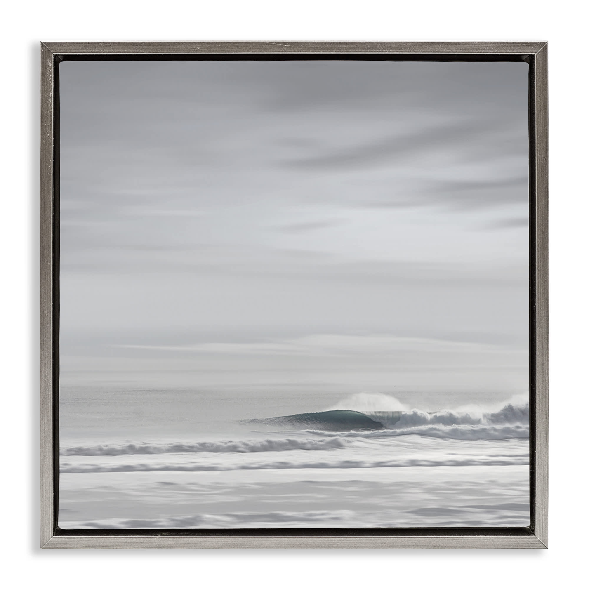 Stupell Industries BS-549-FFL-17X17 Misty Grey Beach Ripples Gray Framed Floater Canvas Wall Art By Maggie Olsen 18 x 18