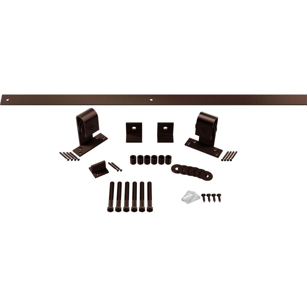 Goldberg Brothers GB60010H54RB 64-in Rustic Brown Indoor J-top Both Barn Door Hardware Kit