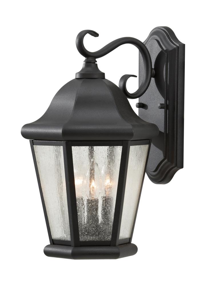 Generation Lighting OL5902EN/BK Martinsville 3 -Light 17-in H Black Hardwired Outdoor Wall Light