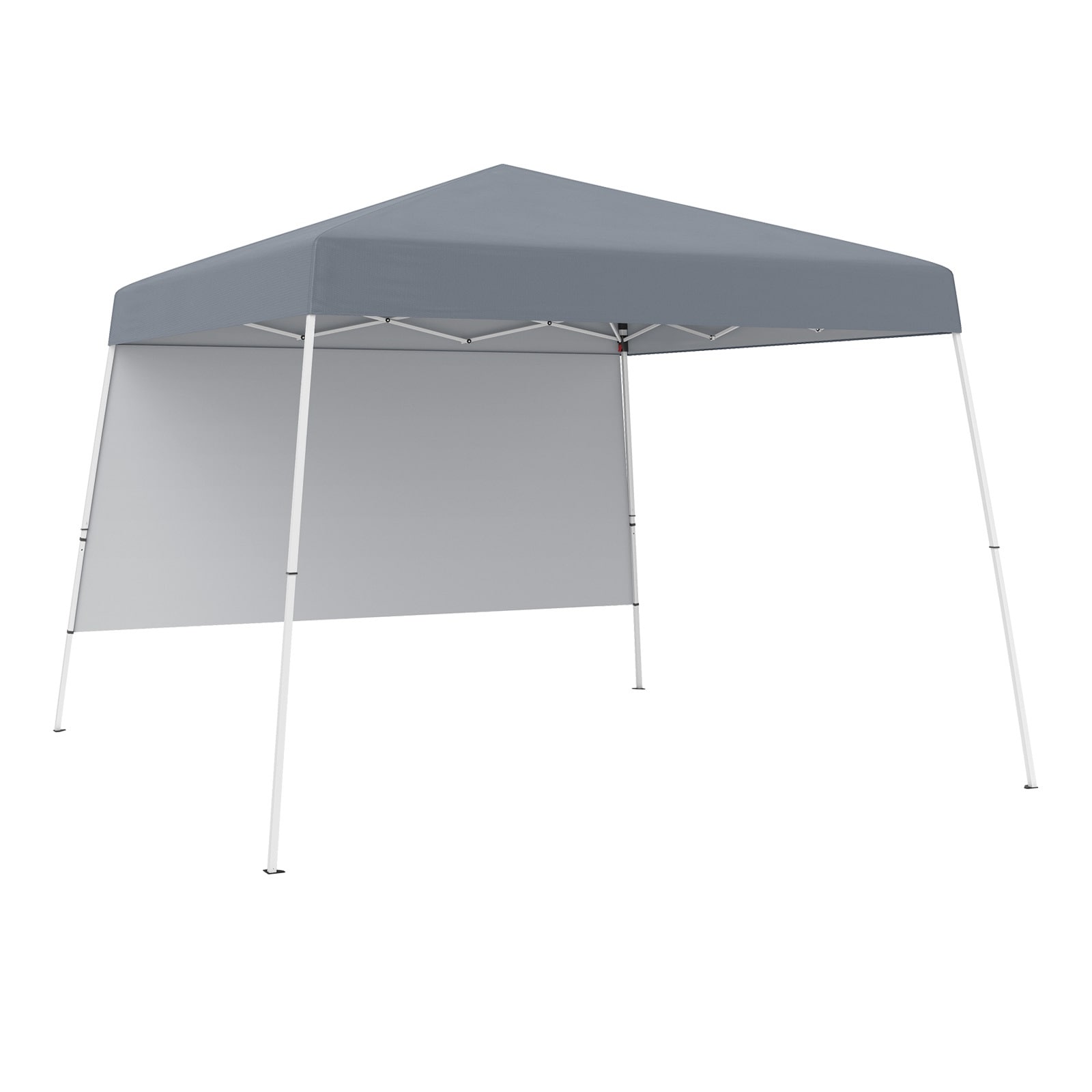 Slickblue D-CO-RG65521PN Heavy-Duty Pop-Up Shade Gazebo - 10 x 10-Ft Square Outdoor Gray/White Portable Canopy for Camping and Backyard