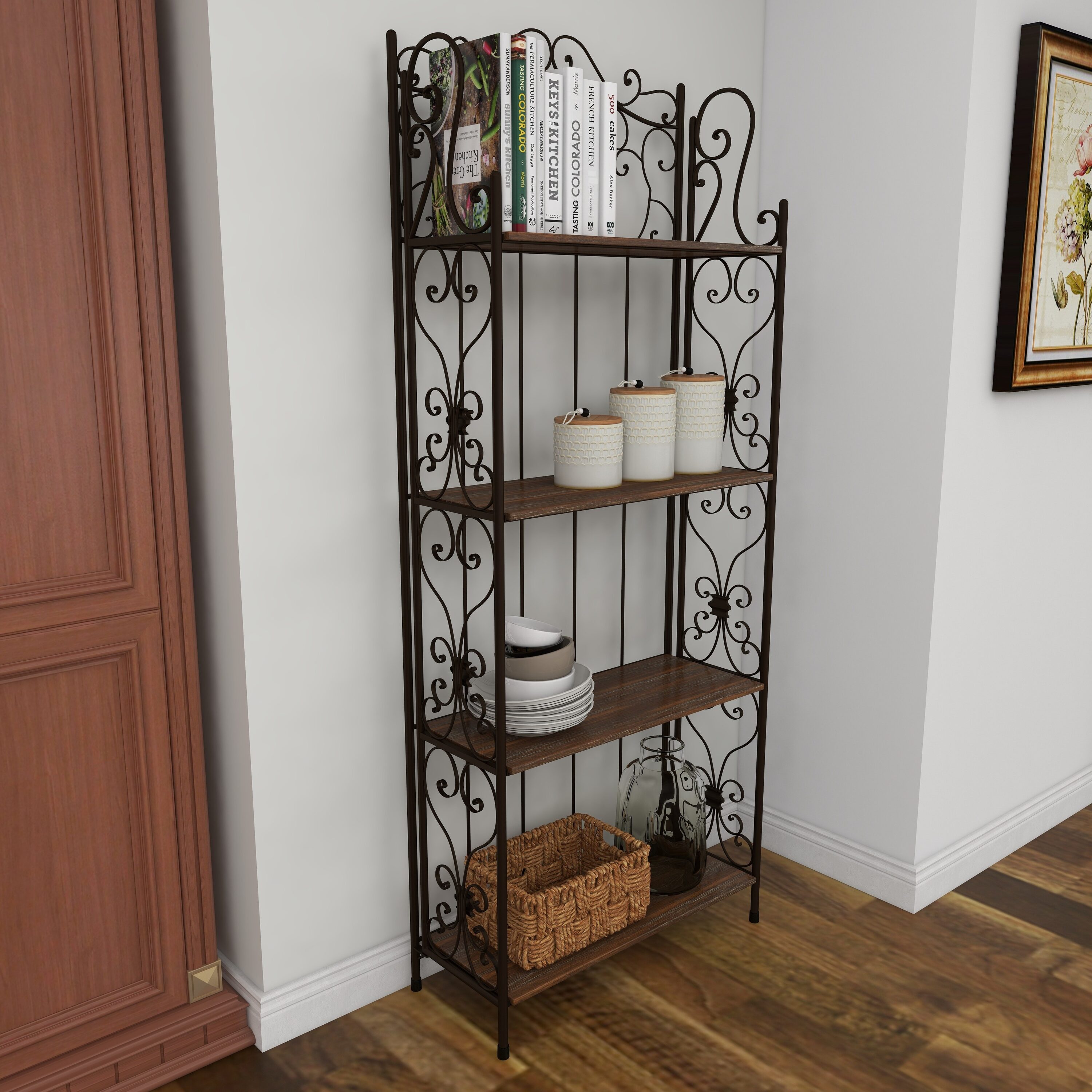 Farmhouse corner deals bakers rack