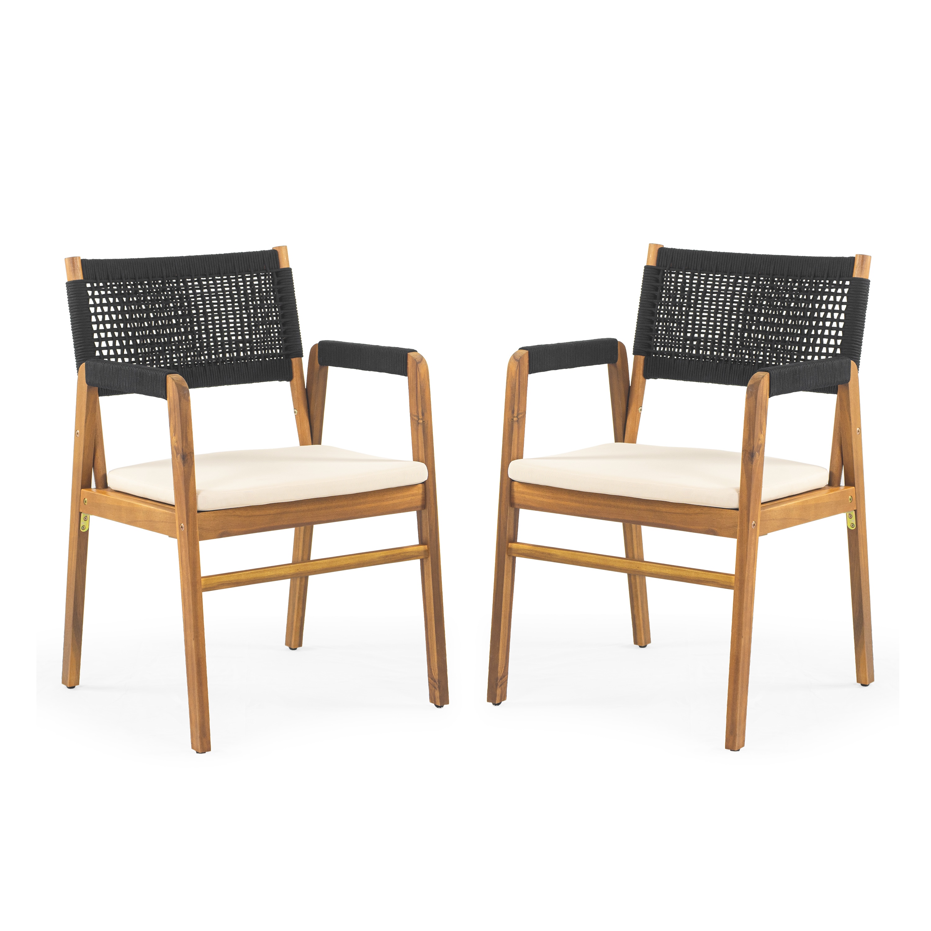 Christopher Knight Home Oucacia Outdoor Acacia Wood and Rope Dining Chair (Set of 2) #322225