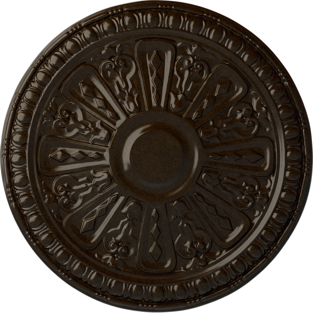 Ekena Millwork CM18RA2BZS Raymond 18-in W x 18-in L Painted Bronze Polyurethane Whole Ceiling Medallion