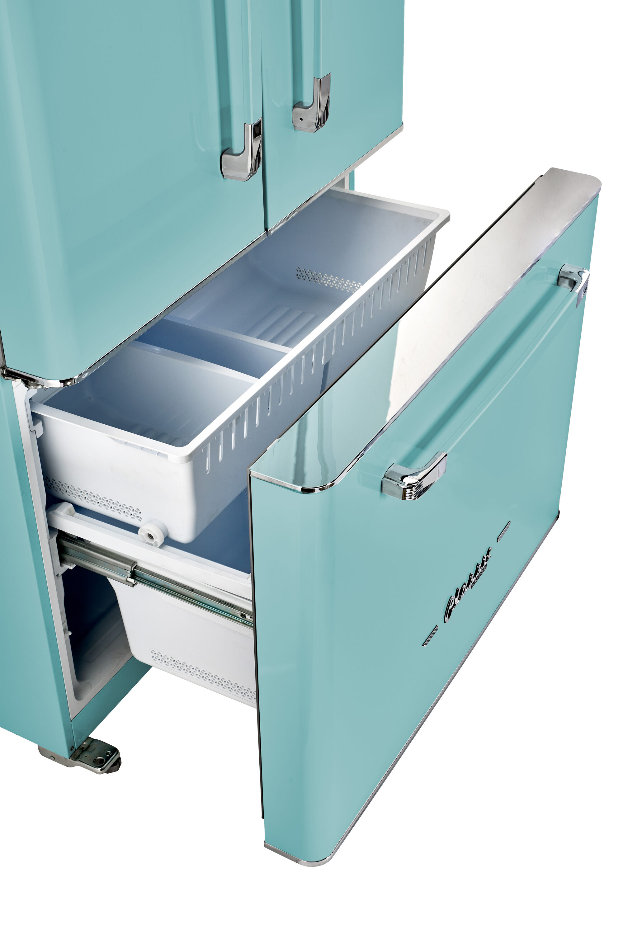 Ocean Mist Turquoise French Door Refrigerator with Ice Maker