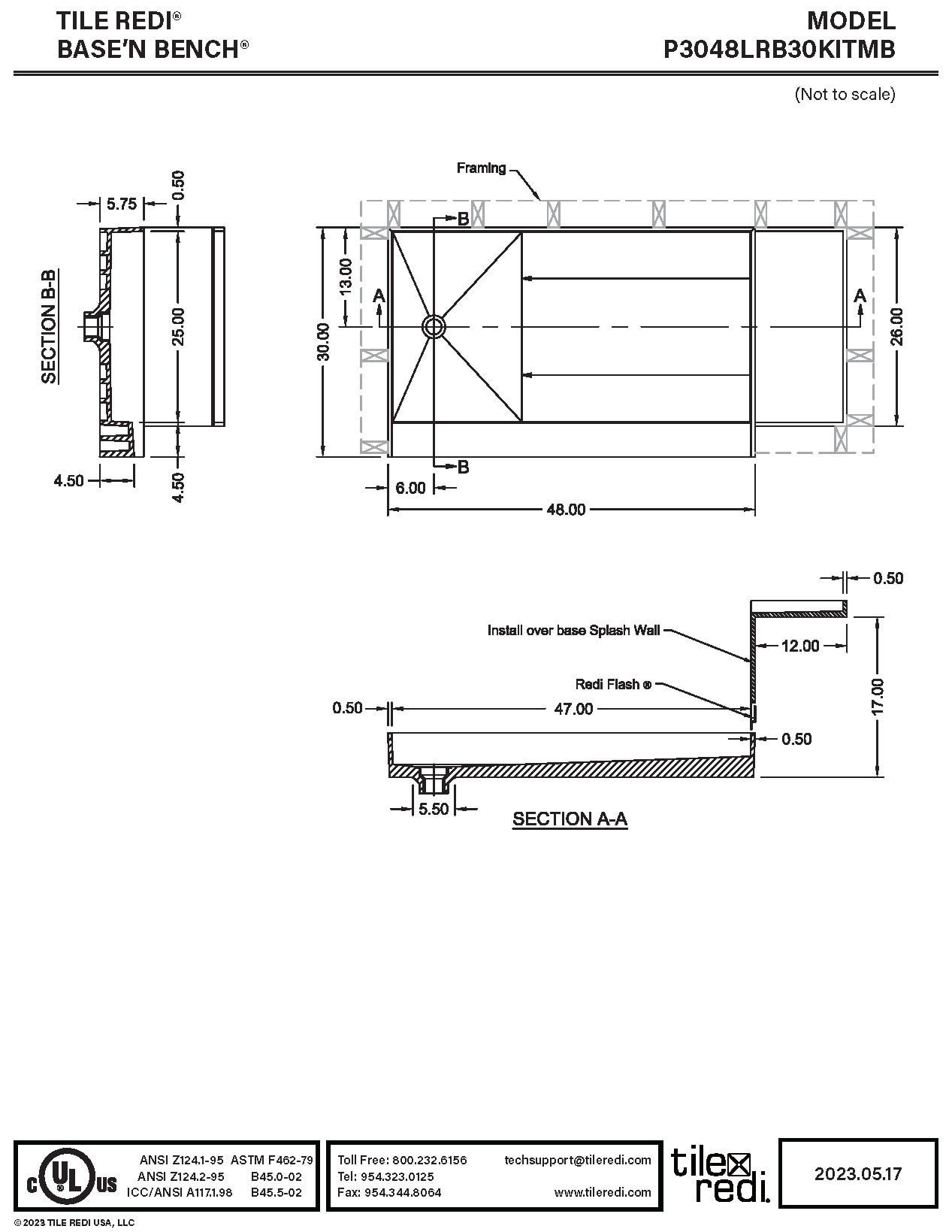 Tile Redi P3048LRB30KITMB Shower-Floors - View #7