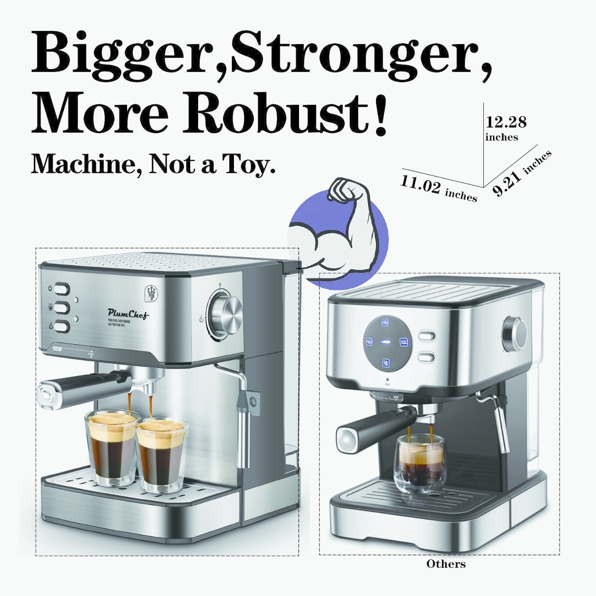 Ropilly D0102X3QCR7 Espresso-Machines - View #3