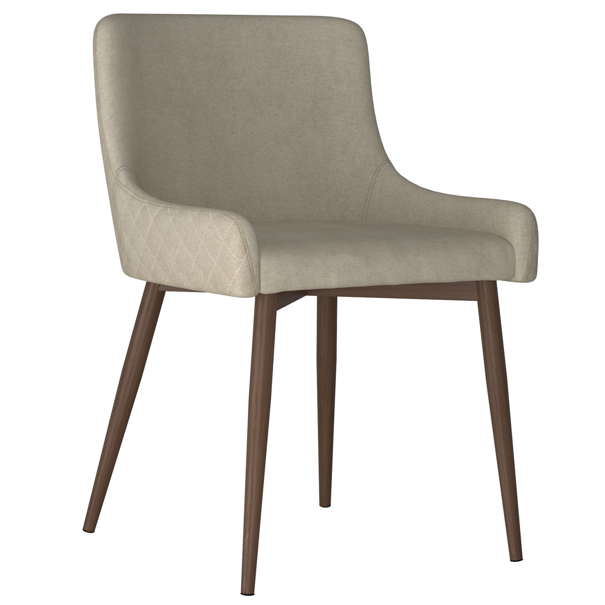 Worldwide Homefurnishings 202-086BG/WAL Set of 2 Contemporary/Modern Polyester/Polyester Blend Upholstered Dining Side Chair (Metal Frame)