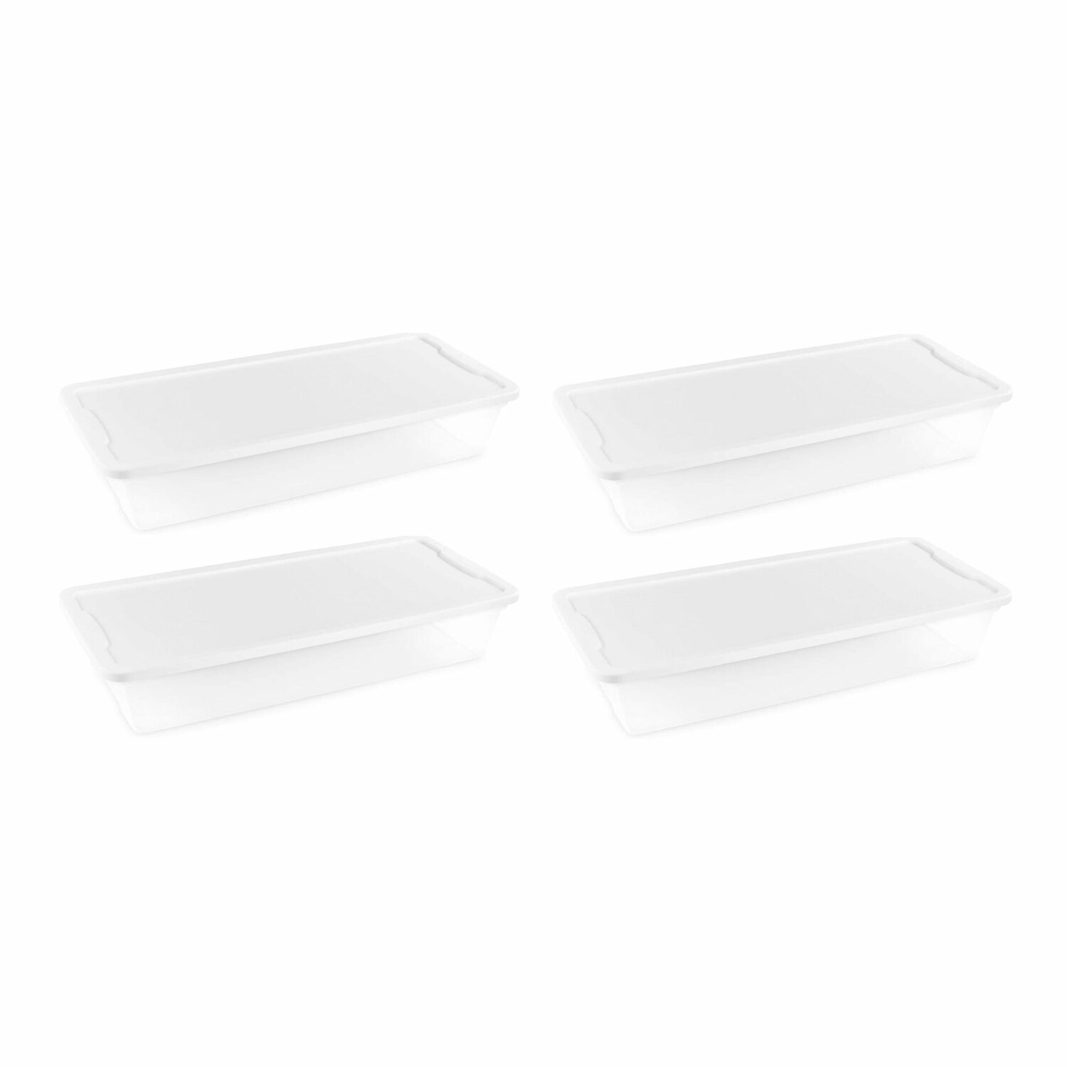 Homz Products 324381 4 -Pack Large 41 -Gallons ( 10.25 -Quarts ) Clear Stackable Tote with Latching Lid