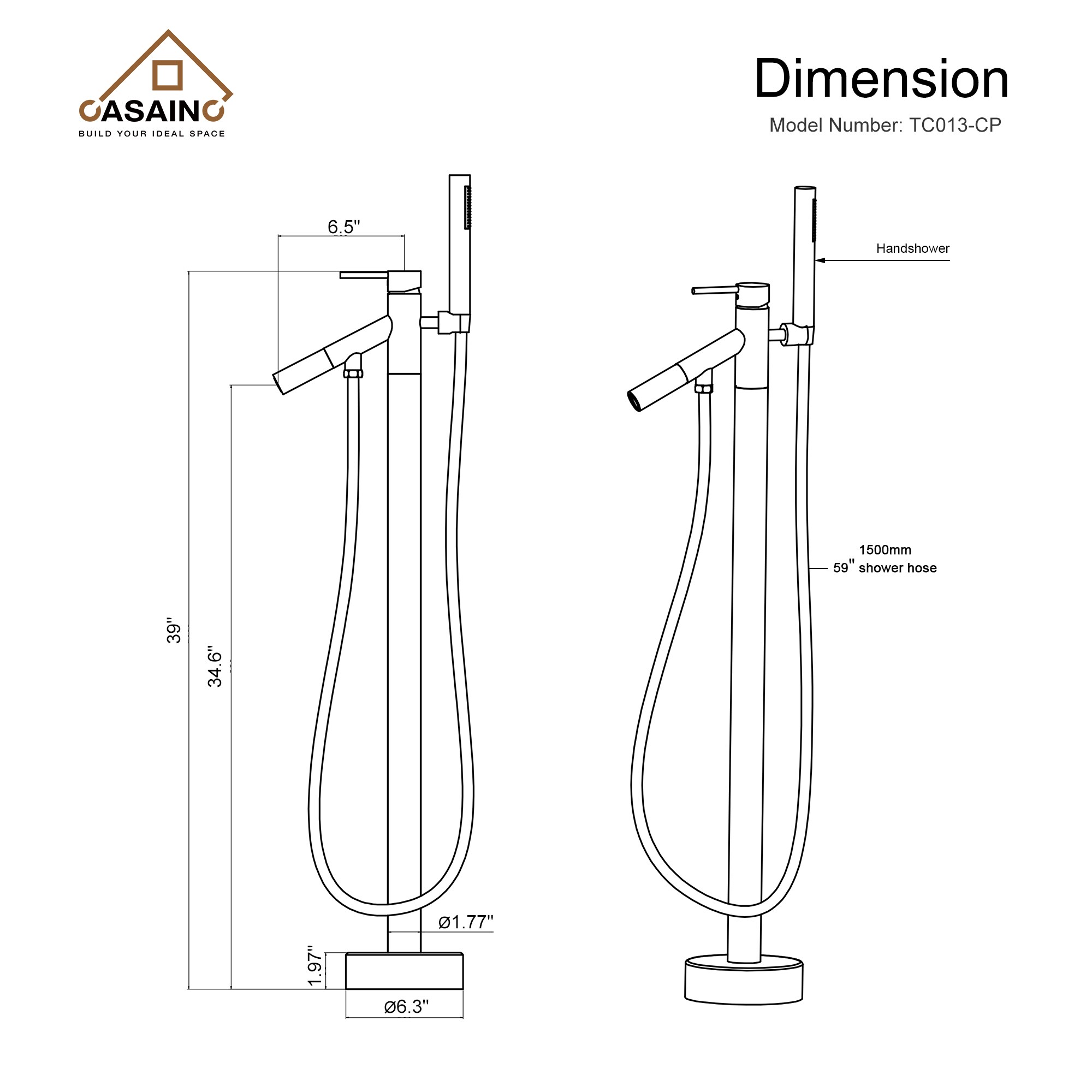 CASAINC MLT-J020025-4 Roman-Tub-Faucets - View #5