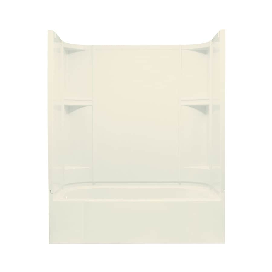Sterling 71240112-96 Accord 30.5-in x 60.25-in Biscuit Polyresin and Fiberglass Alcove Soaking Bathtub (Left Drain)