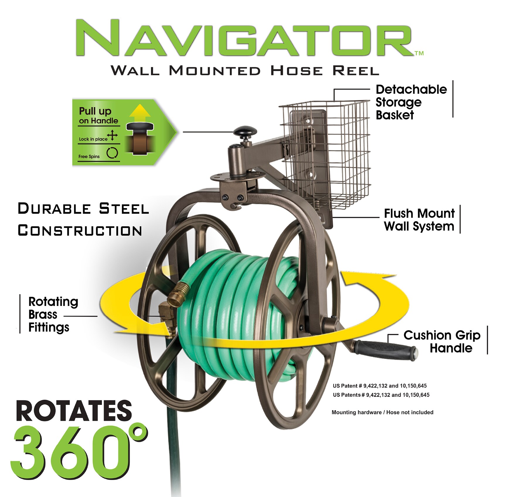 Style Selections Steel 125 Ft Wall Mount Hose Reel In The Garden Hose