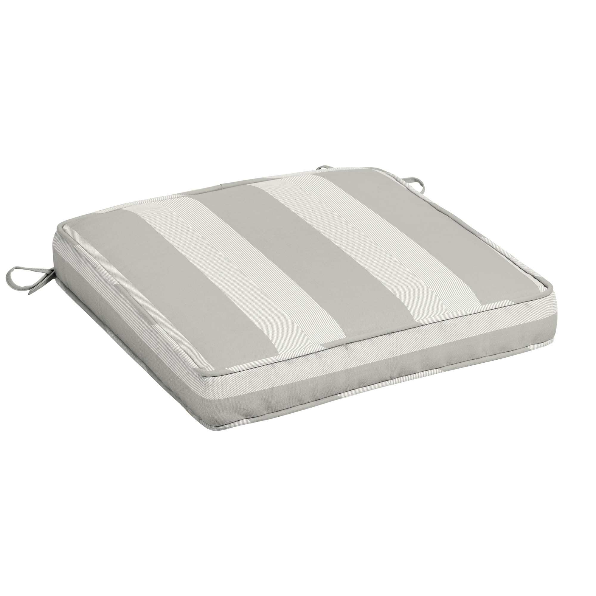 allen + roth AK0D412B-D9C1 Herringbone Cabana Stripe Dove Grey Seat Pad