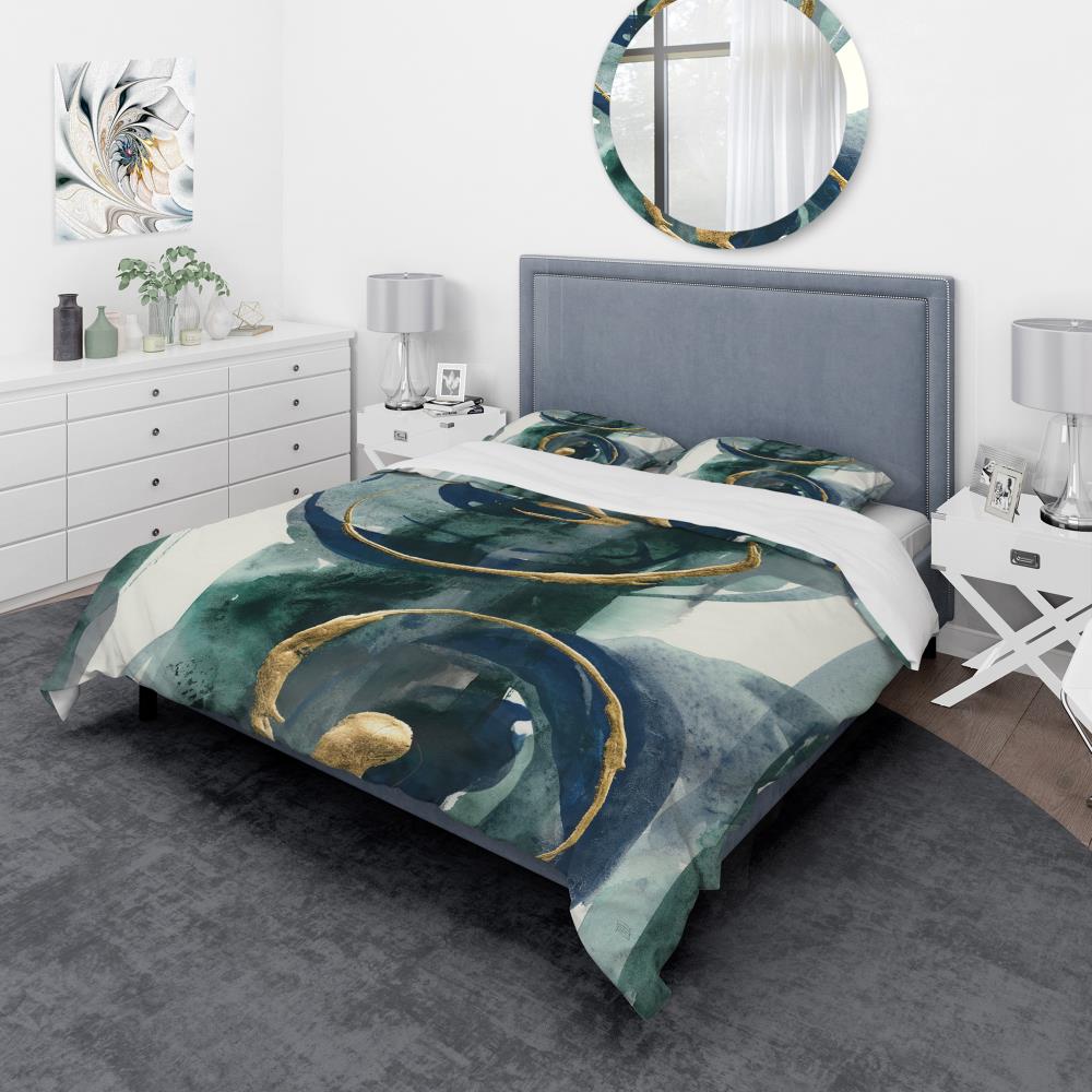 Designart BED30403-T 3 -Piece Blue Twin Duvet cover Set