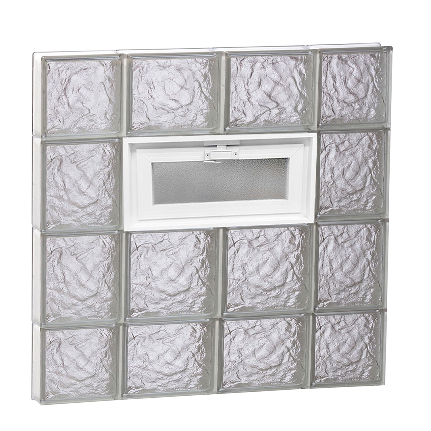 REDI2SET V2828IS Ice Glass 27-in x 27-in Frameless Replacement Vented Glass Block Window