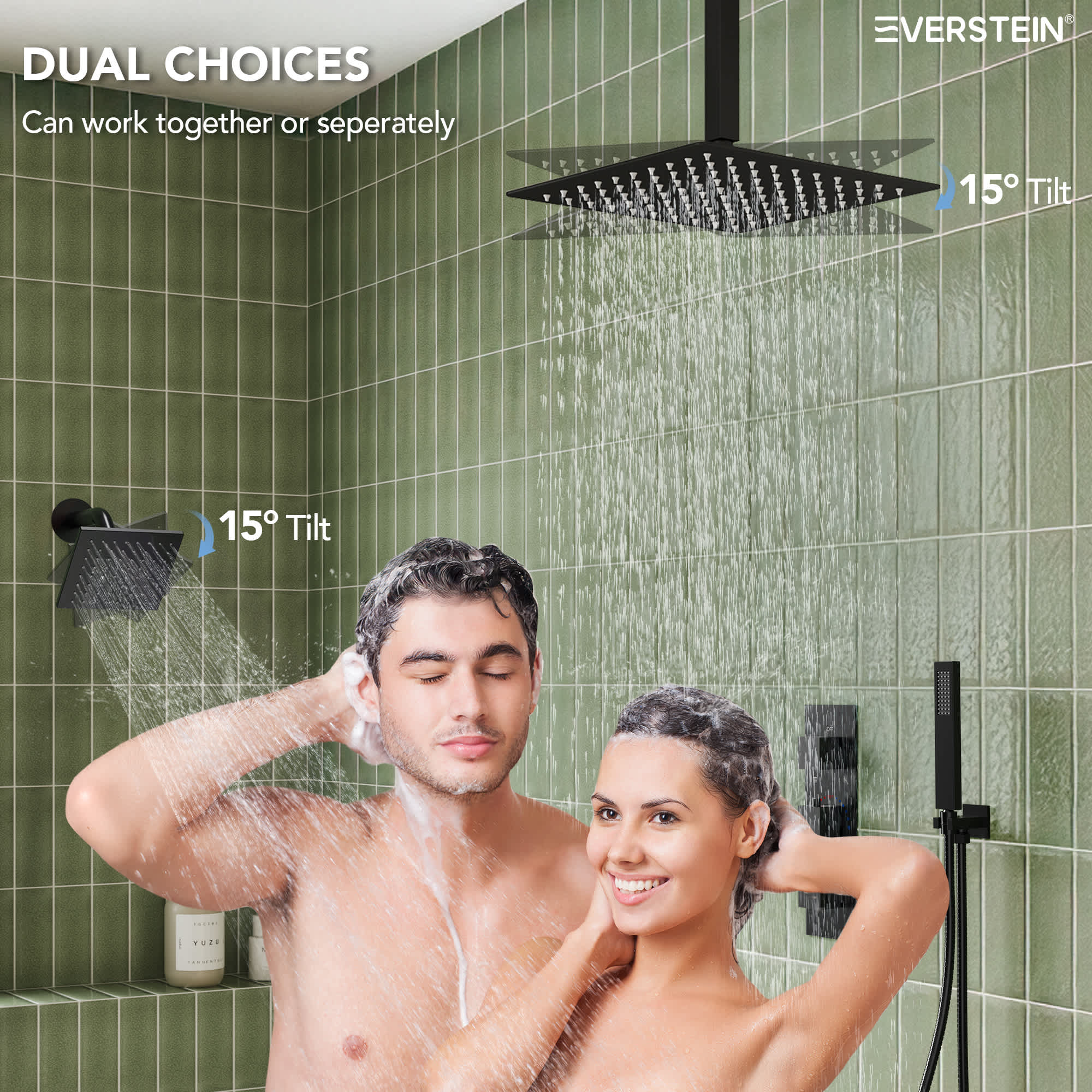 EVERSTEIN SFS1004A-BK12 Showerhead-Bar-Panels - View #8