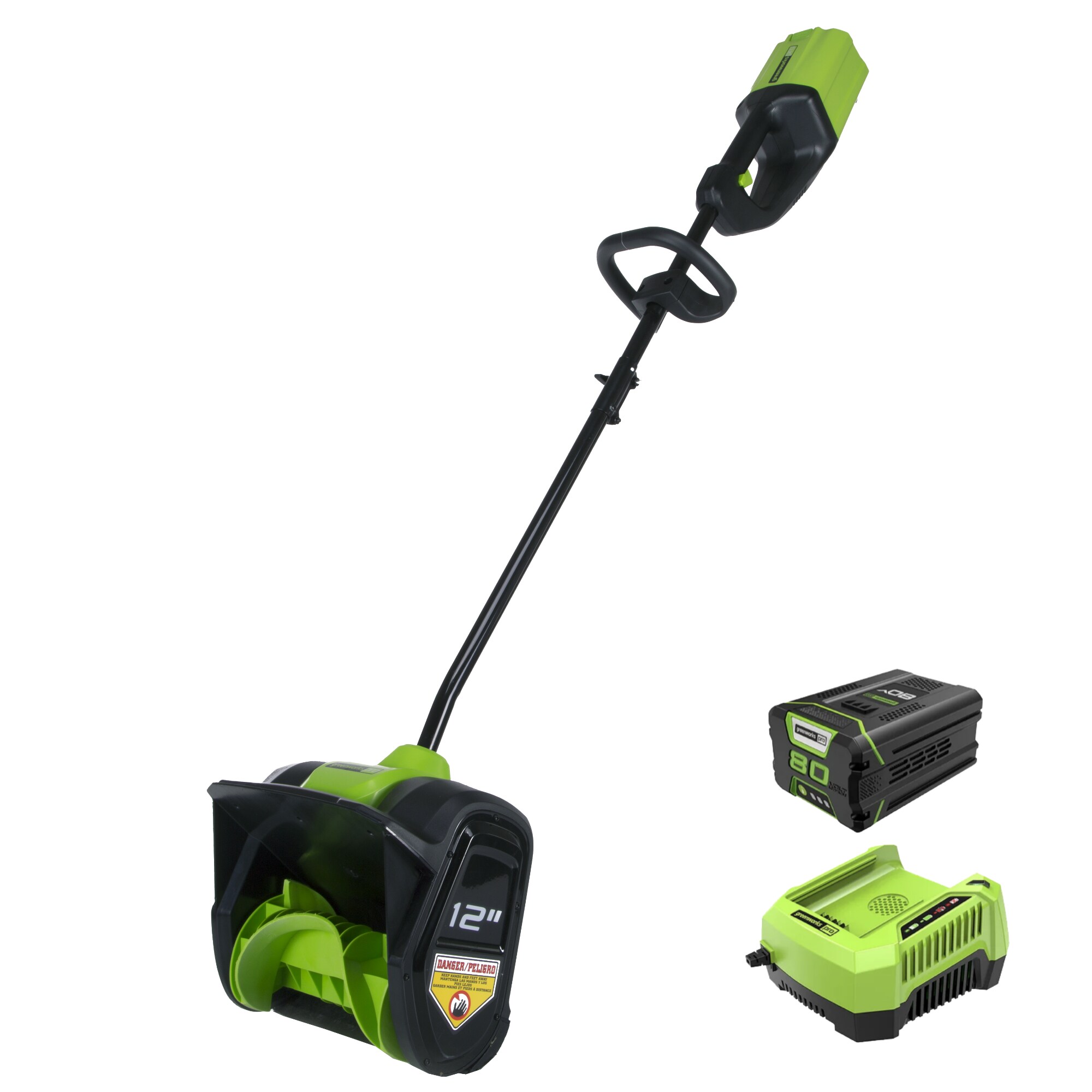 Greenworks Pro SS80L210 80-volt 12-Inches Single-stage Push Battery Powered snow shovel 2 Ah (Battery Included) (Charger Included)