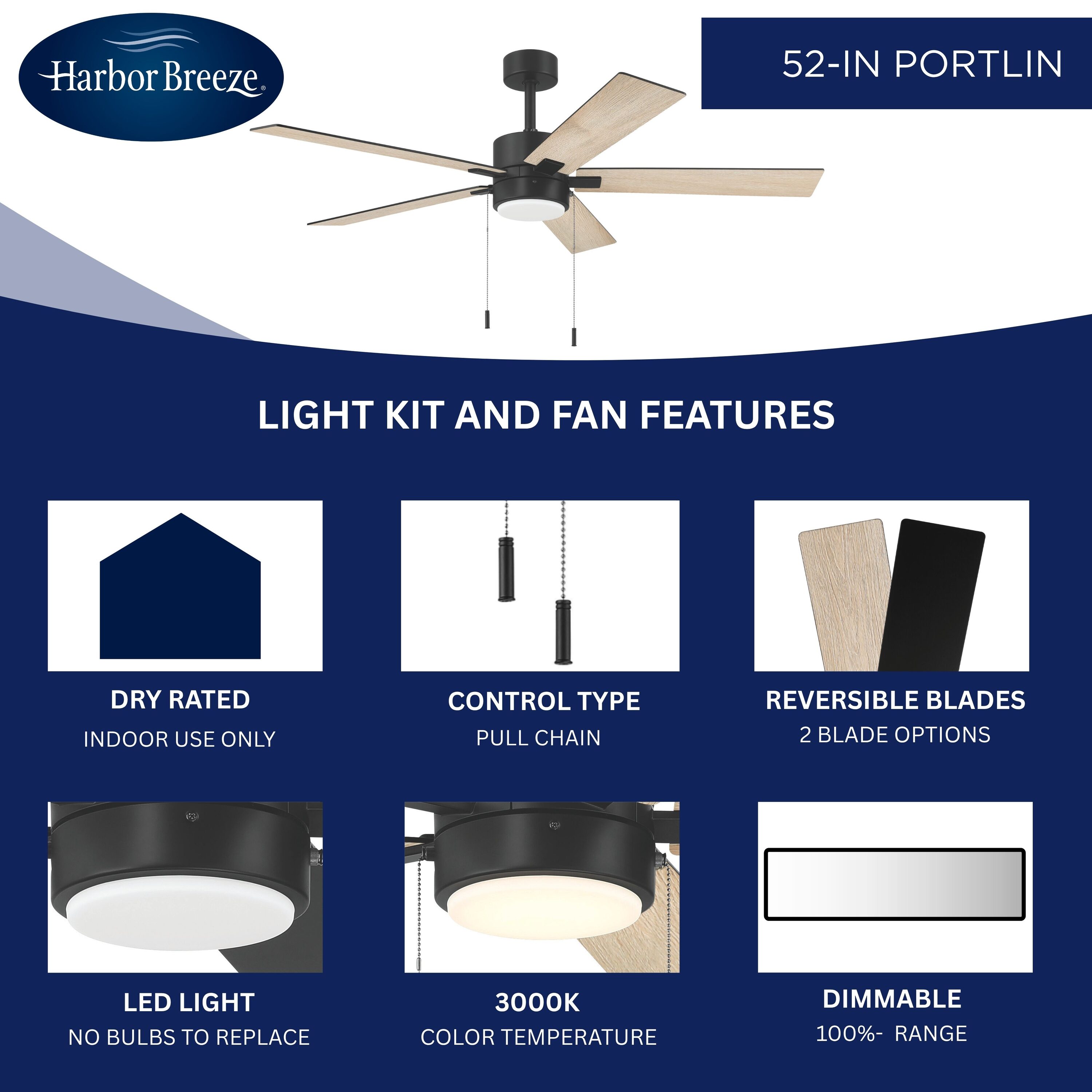 Harbor Breeze POR52MBK5L Ceiling-Fans - View #4