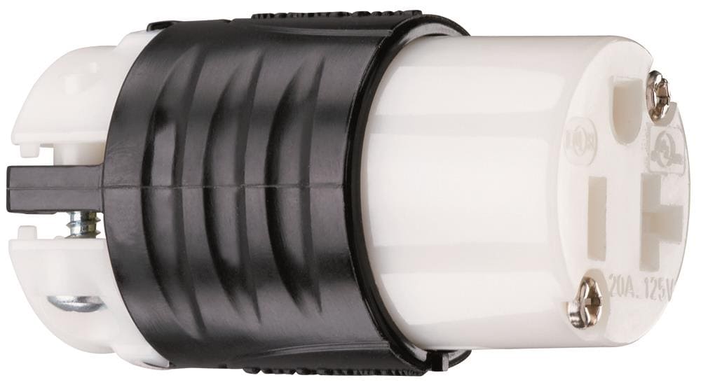 Legrand PS5369XCCV4 Pass and Seymour 20-Amp 125-Volt NEMA 5-20r 3-wire Grounding Industrial Straight Connector, Black