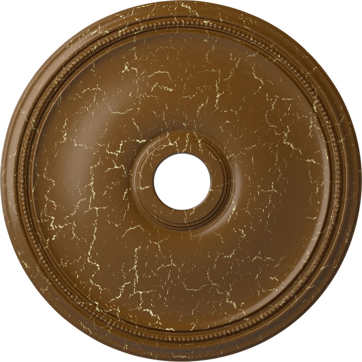 Ekena Millwork CM24THSTC Theia 24-in W x 24-in L Painted Smokey Topaz Crackle Polyurethane Whole Ceiling Medallion