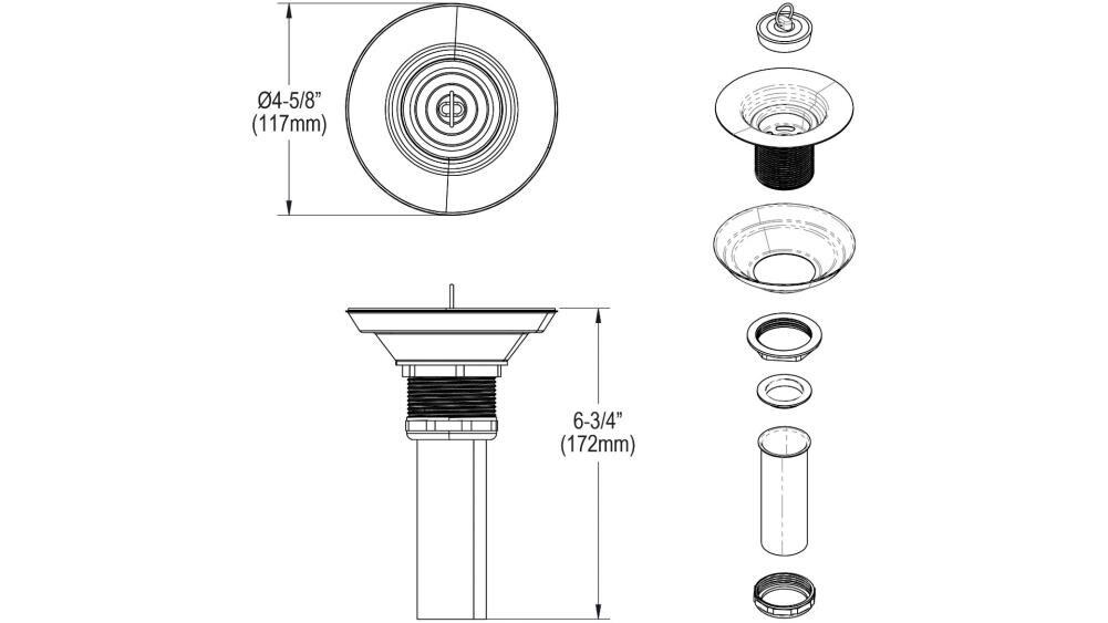 Elkay Polished Stainless Steel Universal Drain Fitting at Lowes.com