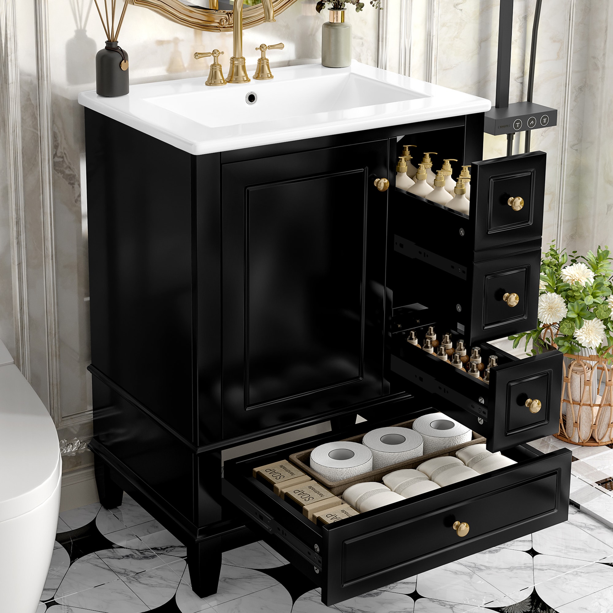 Hrinhom BA36-BLACK Bath-Vanity-Combo - View #3