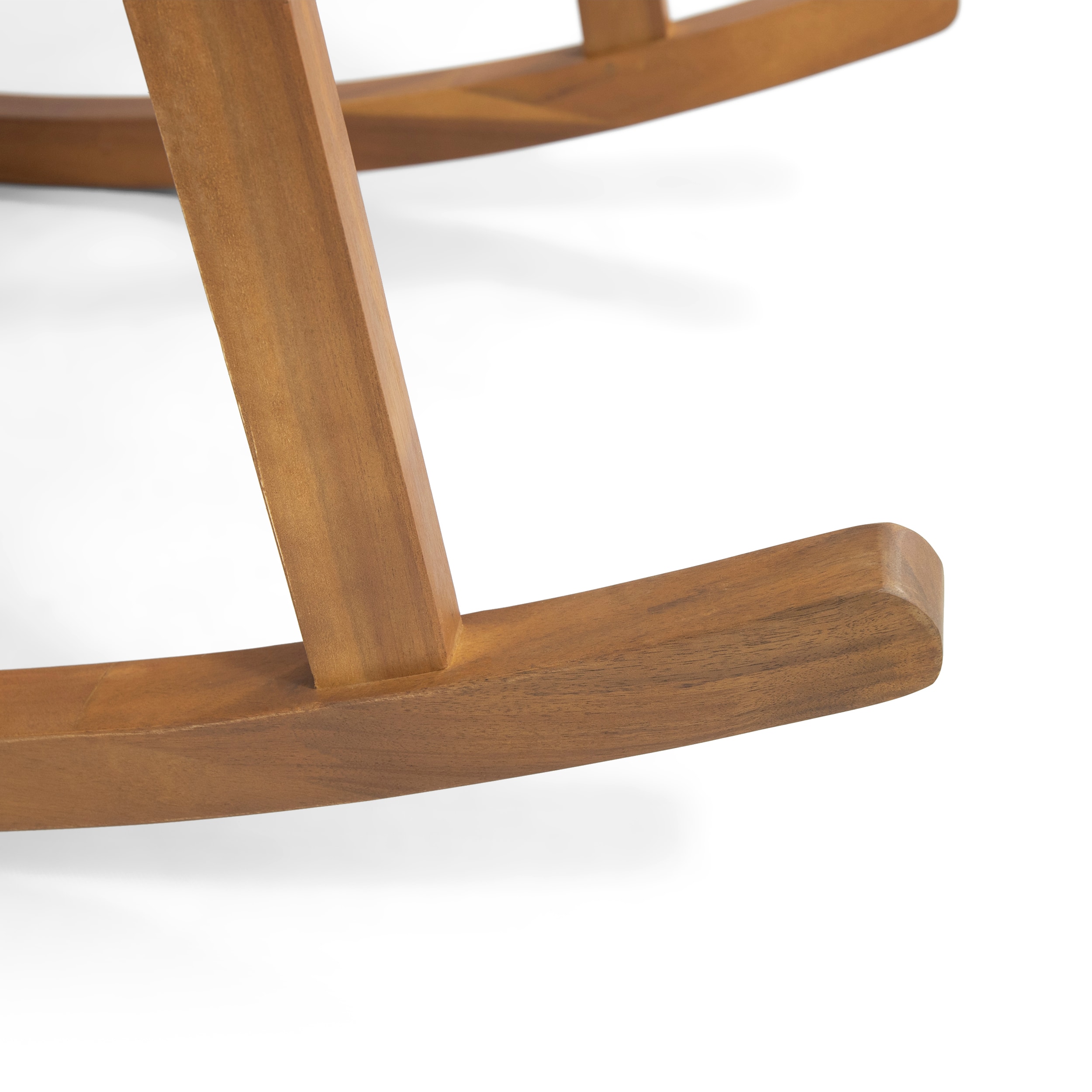 Casa Brown Acacia Wood Rocking Chair with Beige Cushions