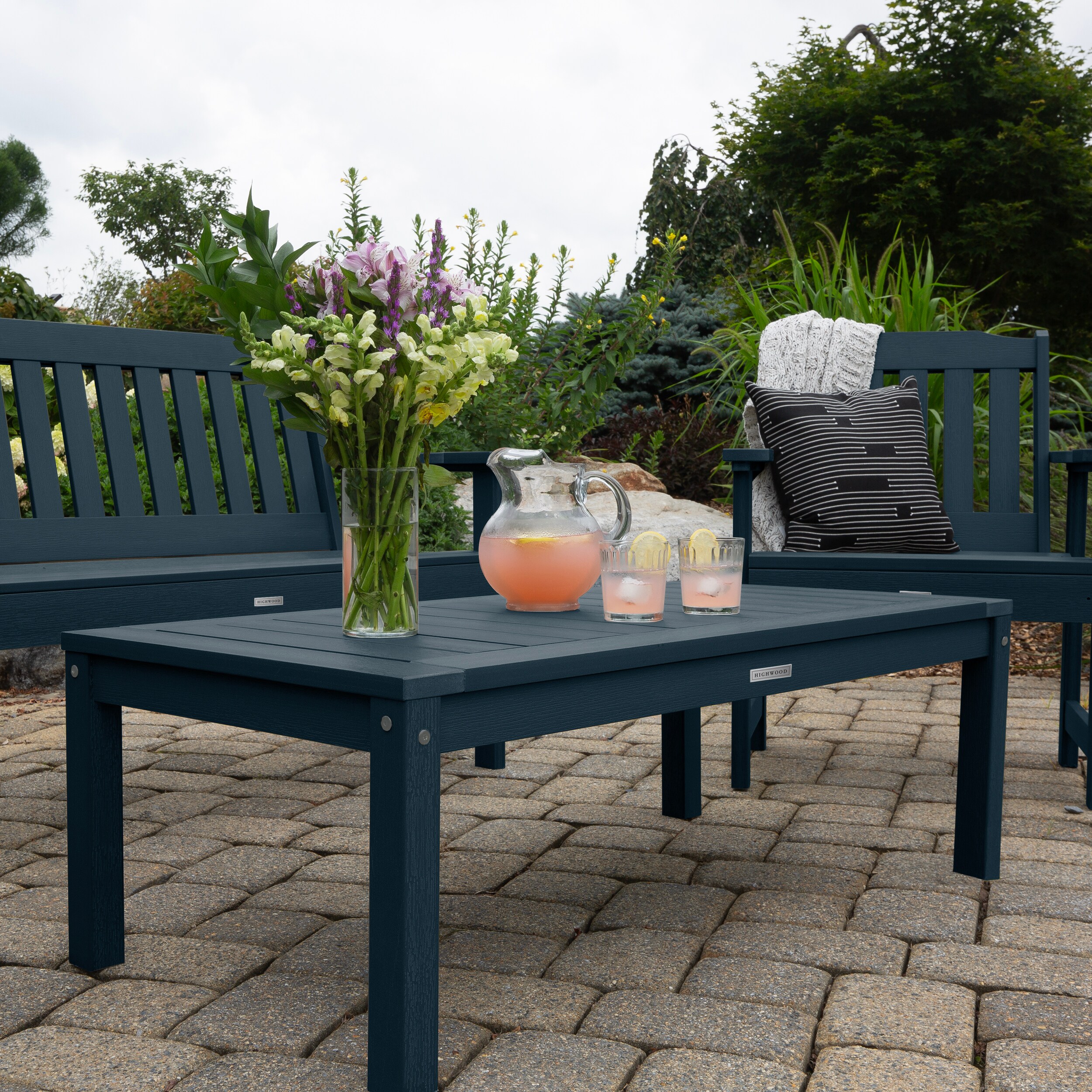 highwood AD-DSCT1-FBE The Adirondack Collection Rectangle Outdoor Coffee Table 24-in W x 48-in L