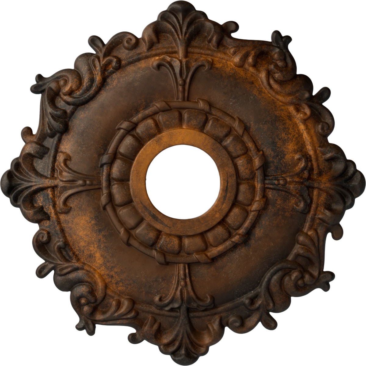 Ekena Millwork CM18RLRUS Riley 18-in W x 18-in L Painted Rust Polyurethane Whole Ceiling Medallion