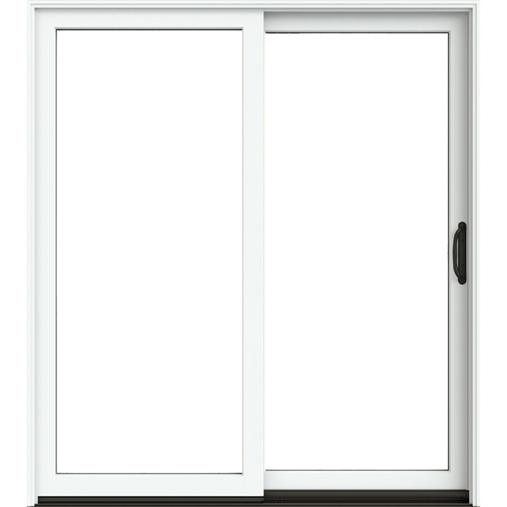 72 in. x 80 in. W-5500 White Clad Wood Right-Hand 15 Lite French Patio Door  w/Unfinished Interior