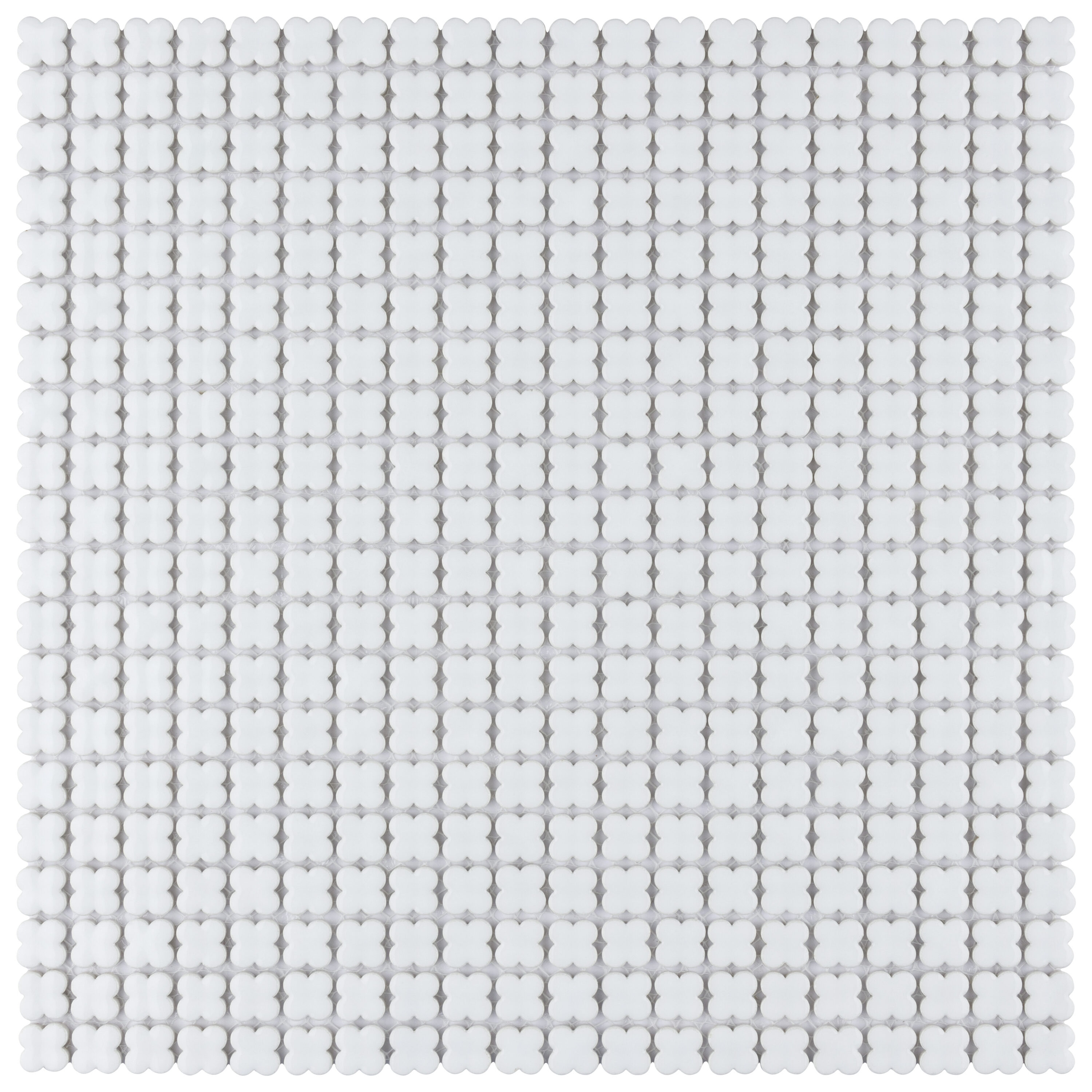 Affinity Tile FNGFIB Fioretti Glossy Blanco 12-in x 12-in Glossy Porcelain Stone Look Mosaic Floor and Wall Tile (10.2-sq. ft/ Carton)