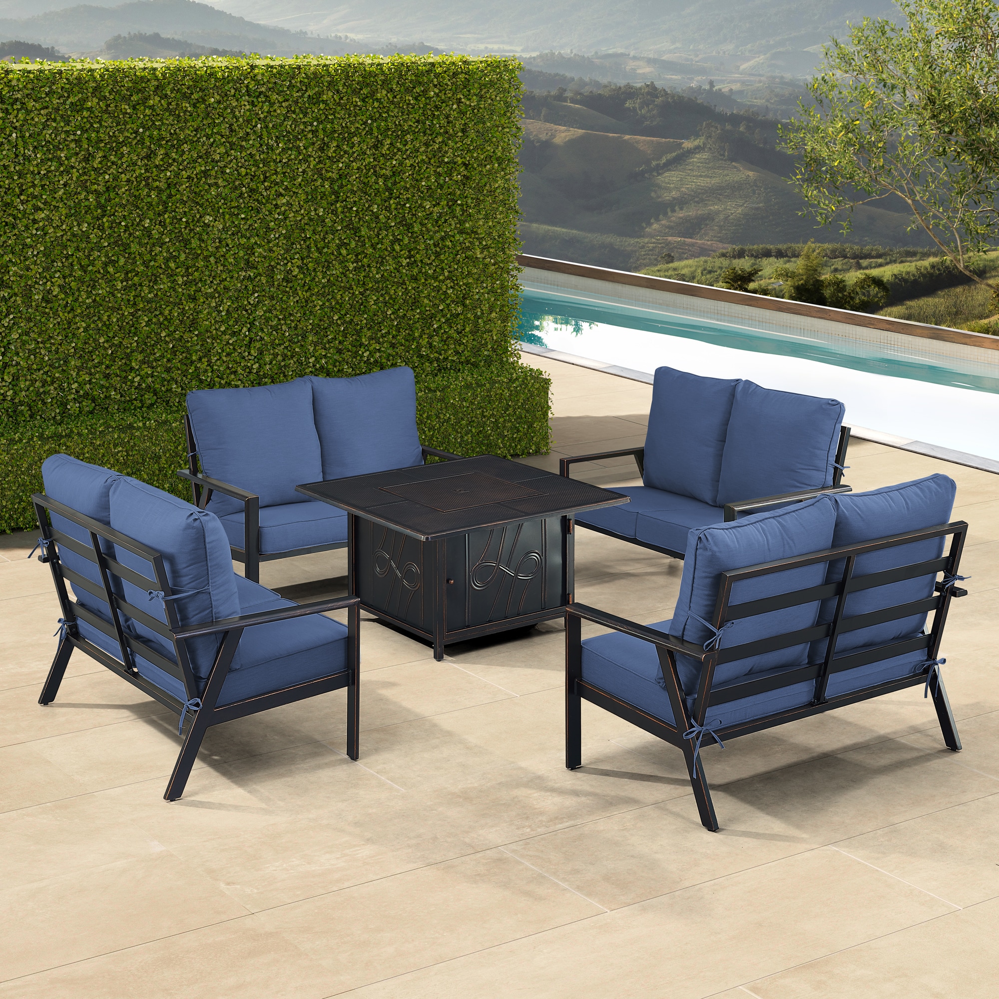 Oakland Living LUX4LSREGISBLCUA Patio-Conversation-Sets - View #3