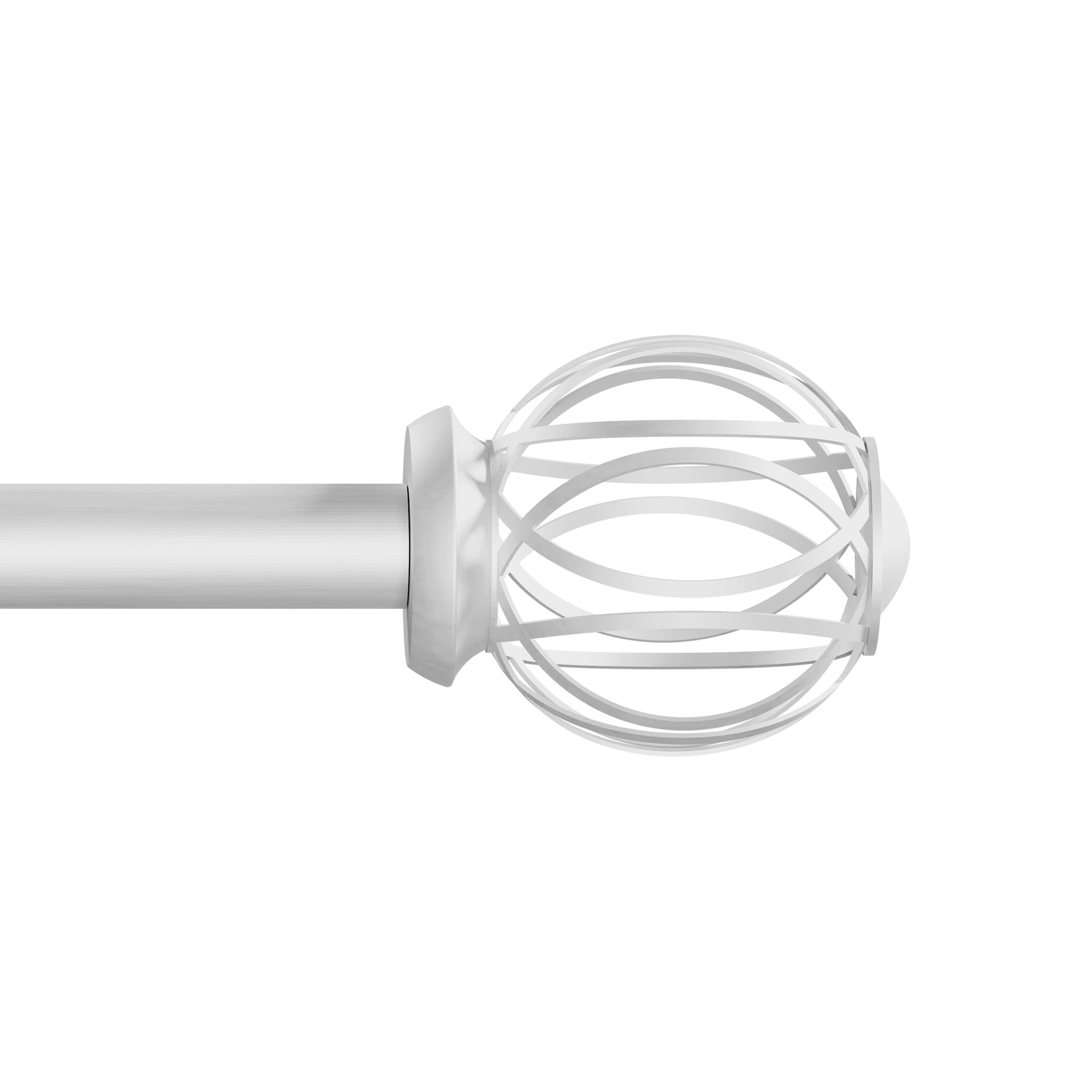 Style Selections FSI 1475F BNIC Florine 48-in to 84-in Brushed Nickel Steel Single curtain rod with Finials