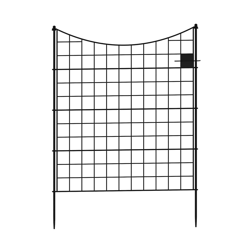 Homsee C-KF170287-03 Decorative Iron Grid Garden Fence Panels Set of 5 Flower Insert Outdoor Border Edging with Classic Metal Design