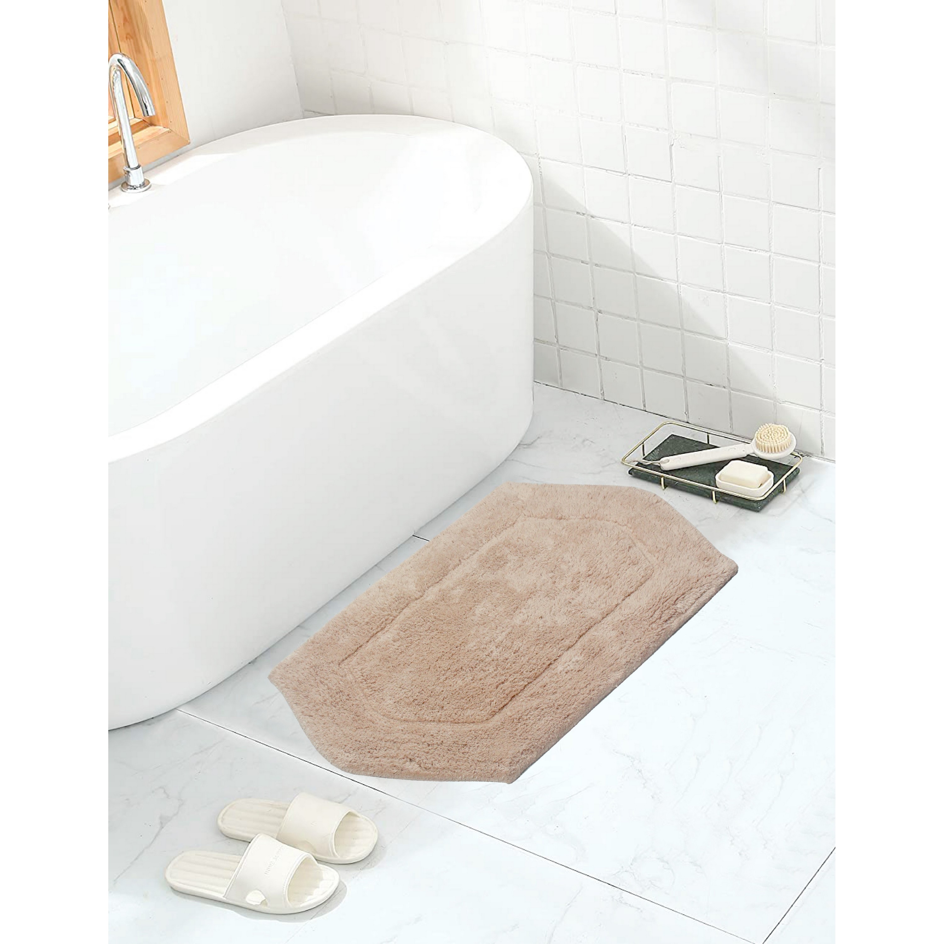Home Weavers BWA1724LI Waterford 17-Inches x 24-Inches Linen Cotton Bath rug