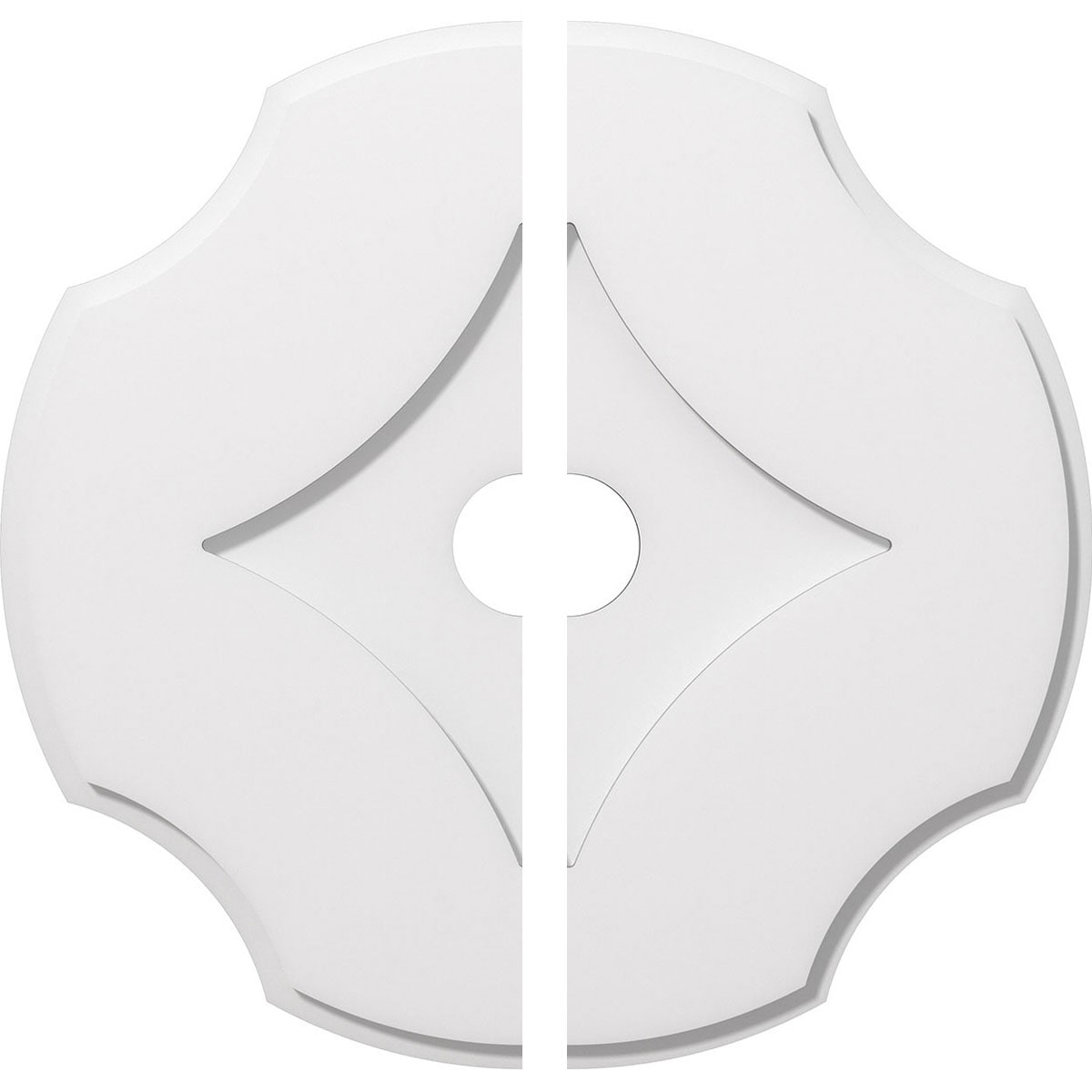 Ekena Millwork CMP22PL2-03000 Percival 22-in W x 22-in L Contemporary White PVC Split Ceiling Medallion