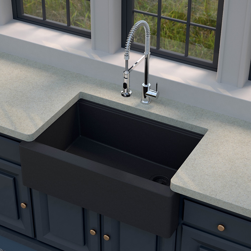 allen + roth MANN100LUM13 Undermount 32.89-in x 22-in Granite Single bowl Kitchen Sink